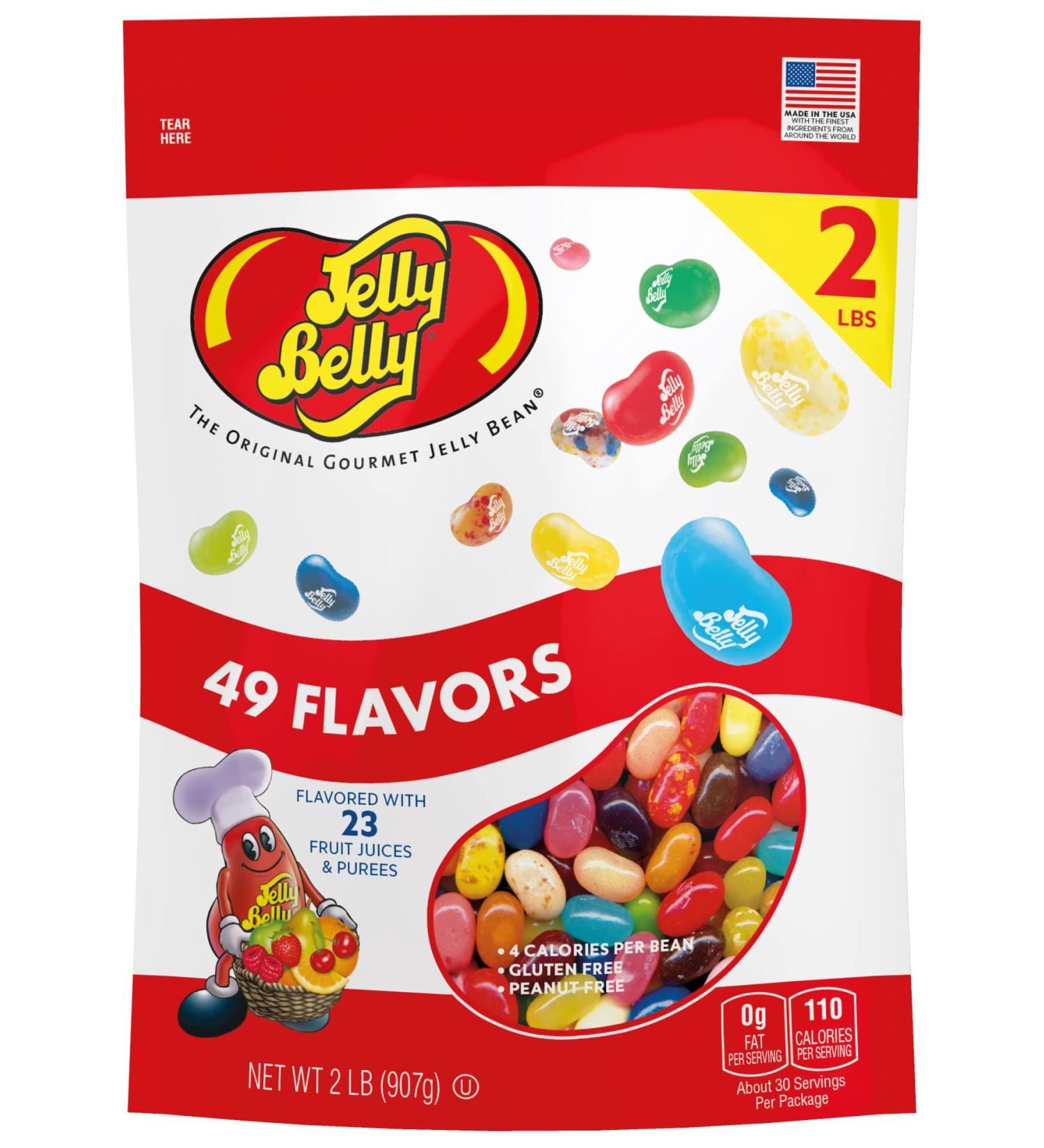 Jelly Belly Jelly Beans 49 Flavors 2 lb - Irresistible Variety in Every Bite - Buy Online on GoSupps.com