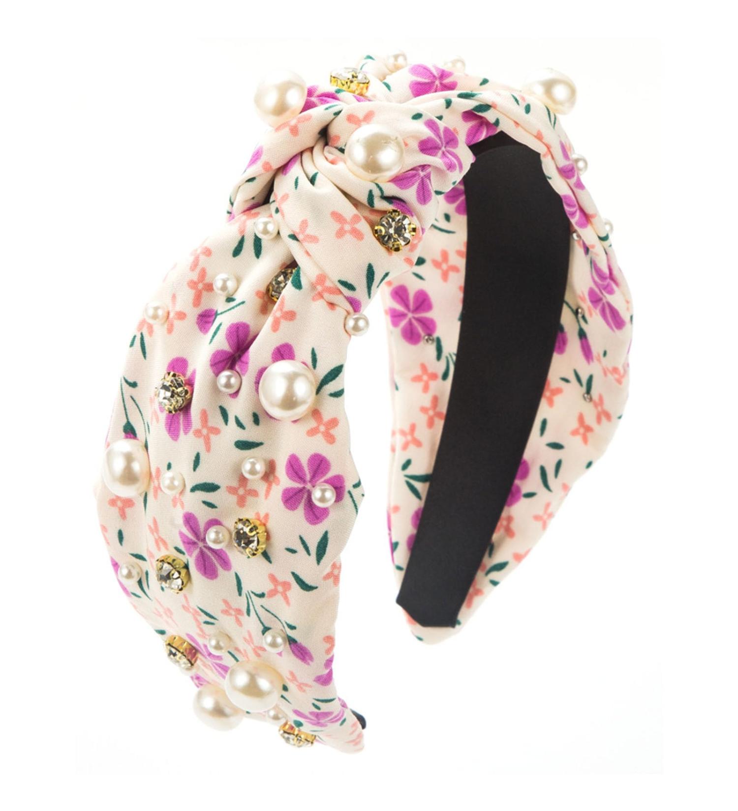 amangul Knotted Headband for Women Rhinestones Hairhoop HighSkull Wide Headband Turban Hairband Girl Face Washing Hairhoop(Purple) - Buy Online on GoSupps.com