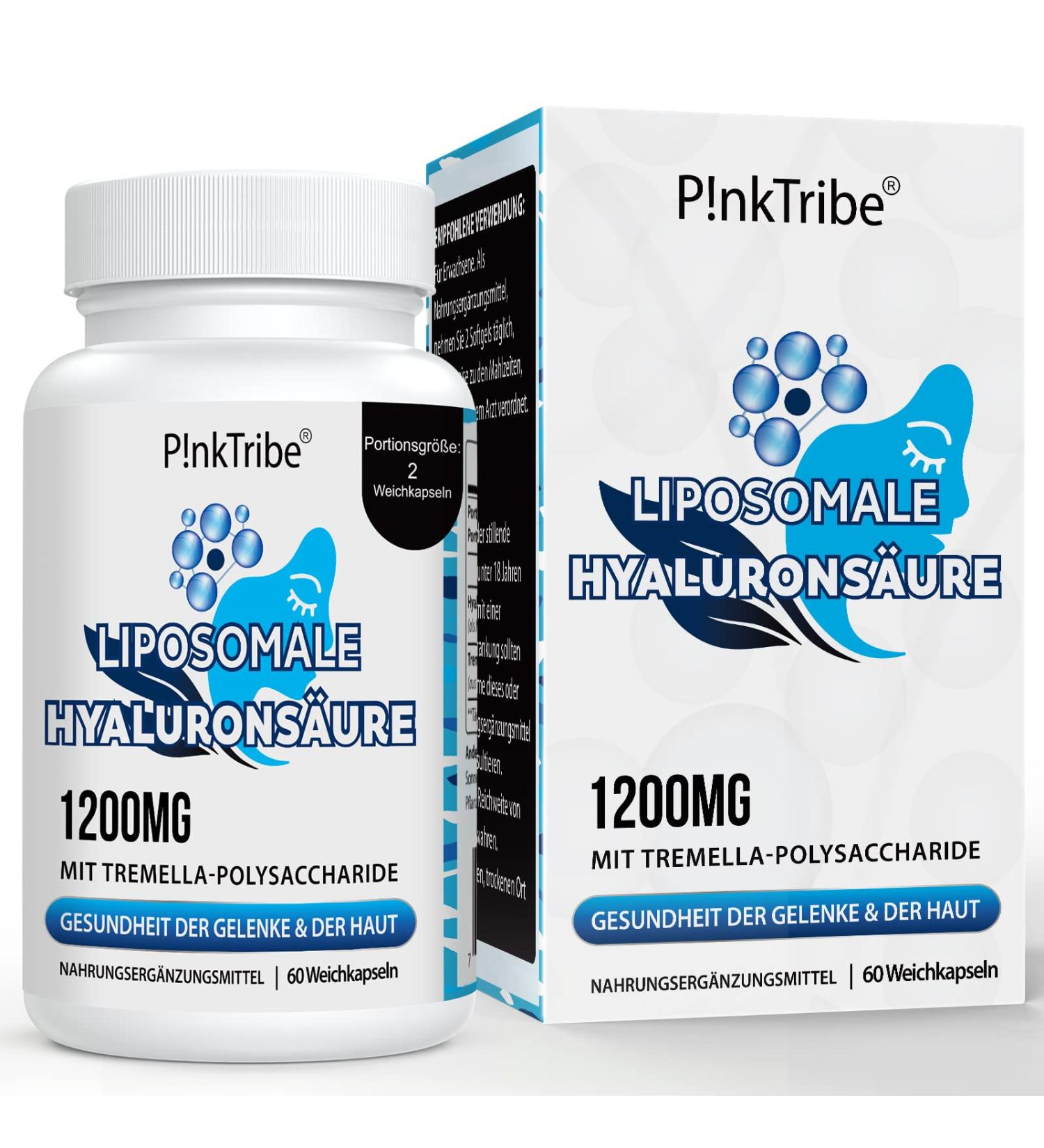 Liposomal Hyaluronic Acid Capsules - 1000mg High Dose Additive-Free 60 Count for Superior Hydration & Skin Health - Buy Online on GoSupps.com