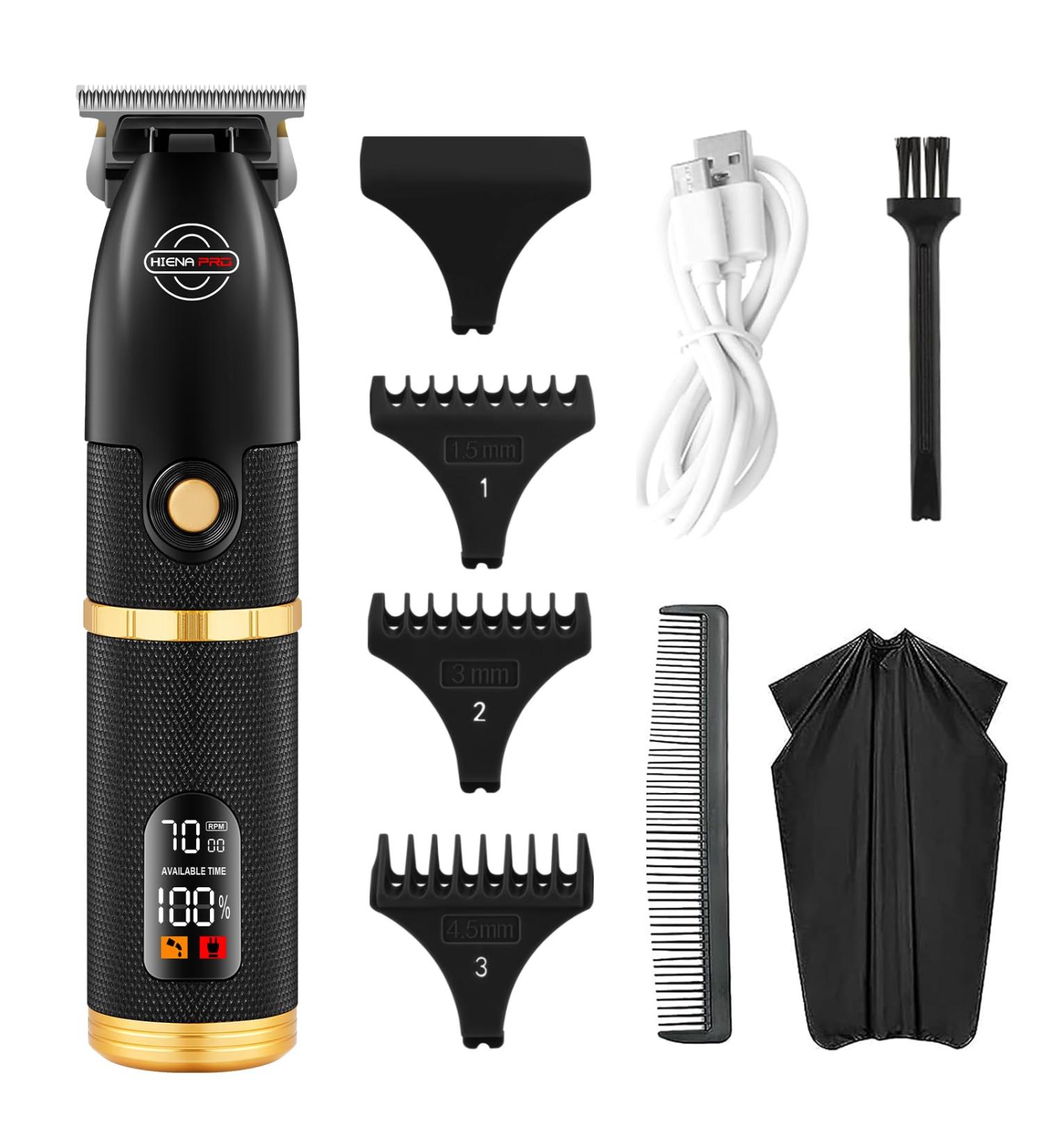 Professional Cordless Beard Trimmer & Hair Clippers for Men | Zero Gapped T-Blade with LCD | Rechargeable Edgers Black (Trimmer M6 - Buy Online on GoSupps.com