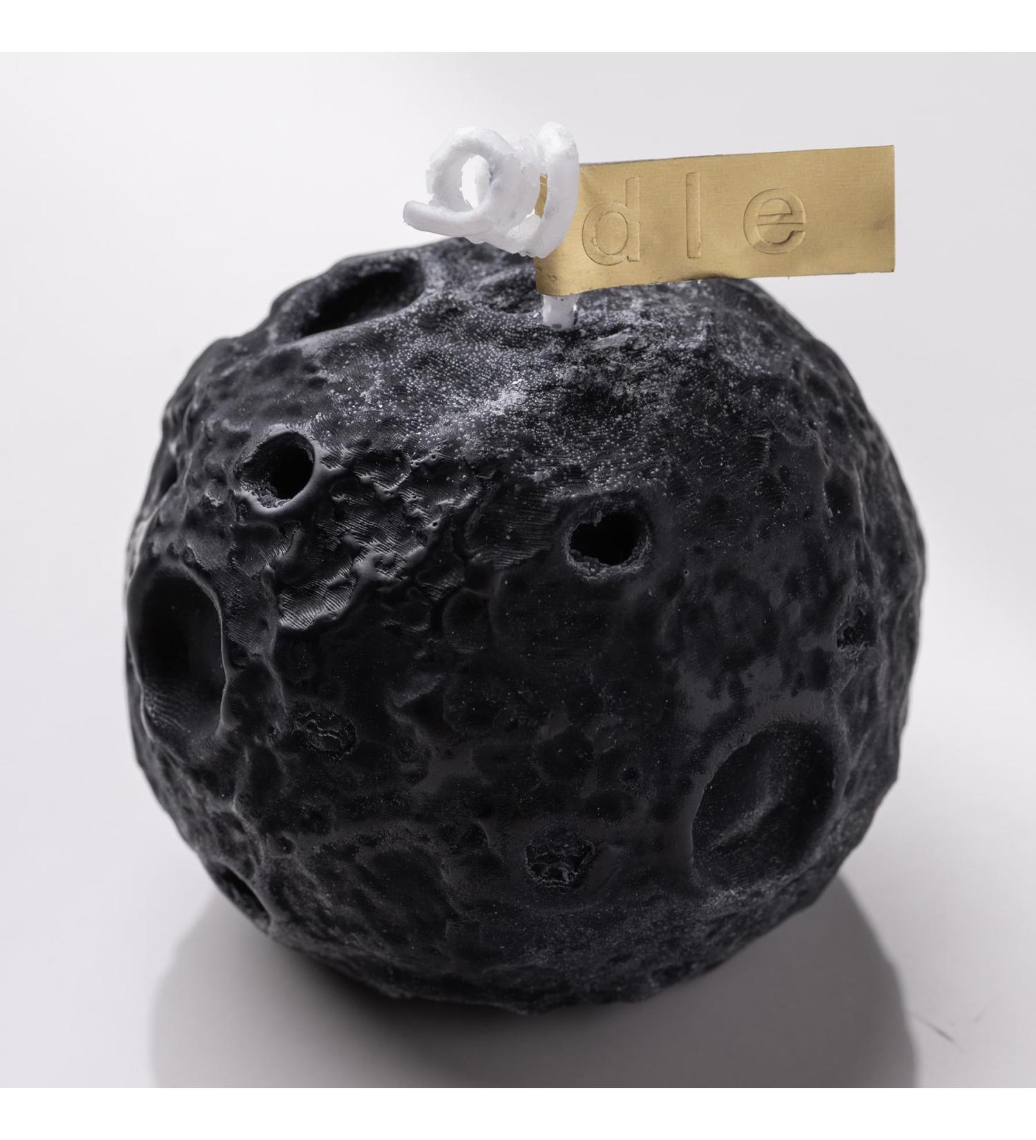 Handcrafted Moon Shaped Scented Candle 100G | Charming Aroma for Valentine Birthday & Unique Gifts | Home Decor & Housewarming (Black-Oud Wood - Buy Online on GoSupps.com