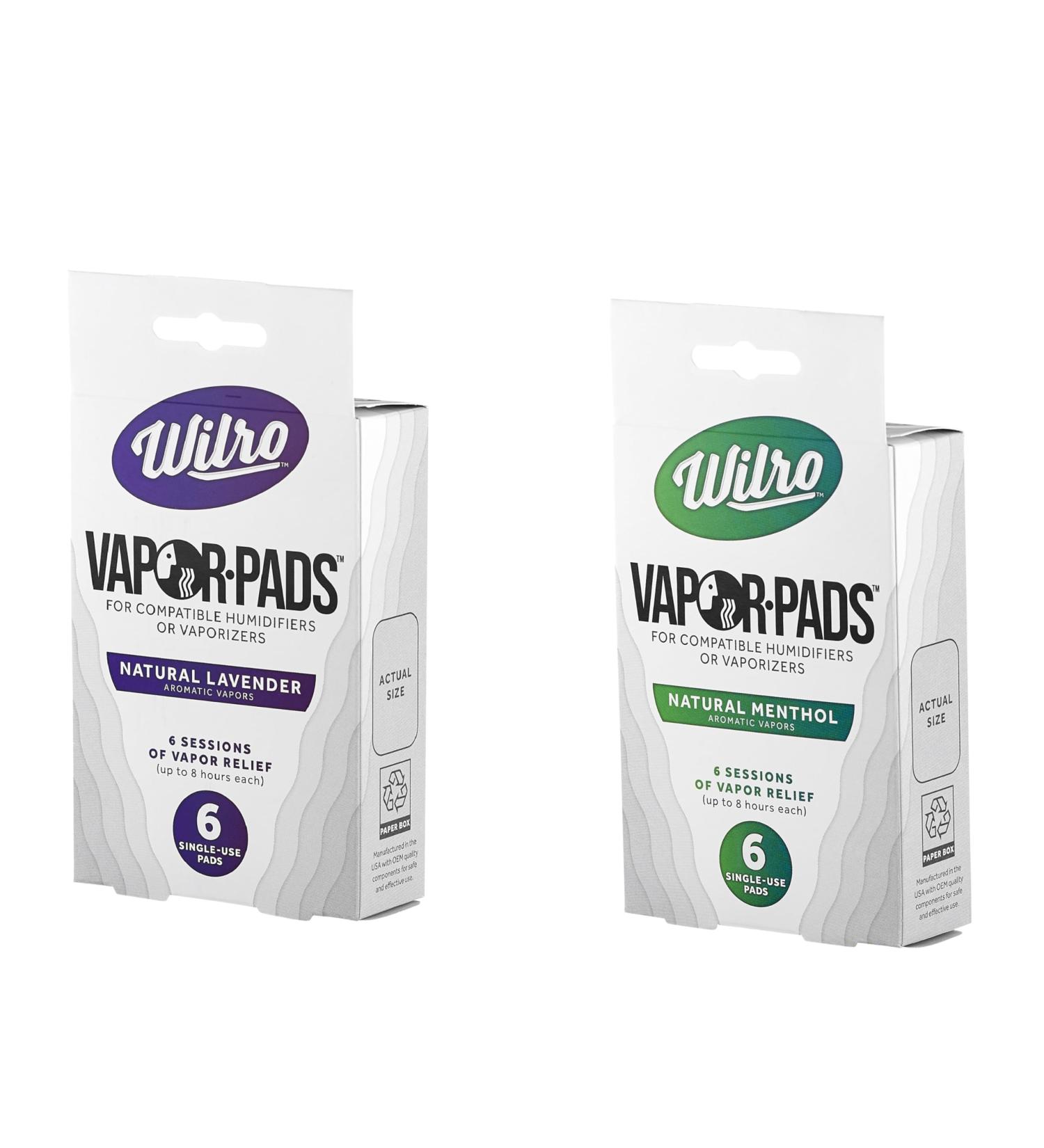 Wilro Sample 12-Pack Vapor Pads - 6 Menthol & 6 Lavender Refills for Humidifiers & Vaporizers | Made in USA - Buy Online on GoSupps.com