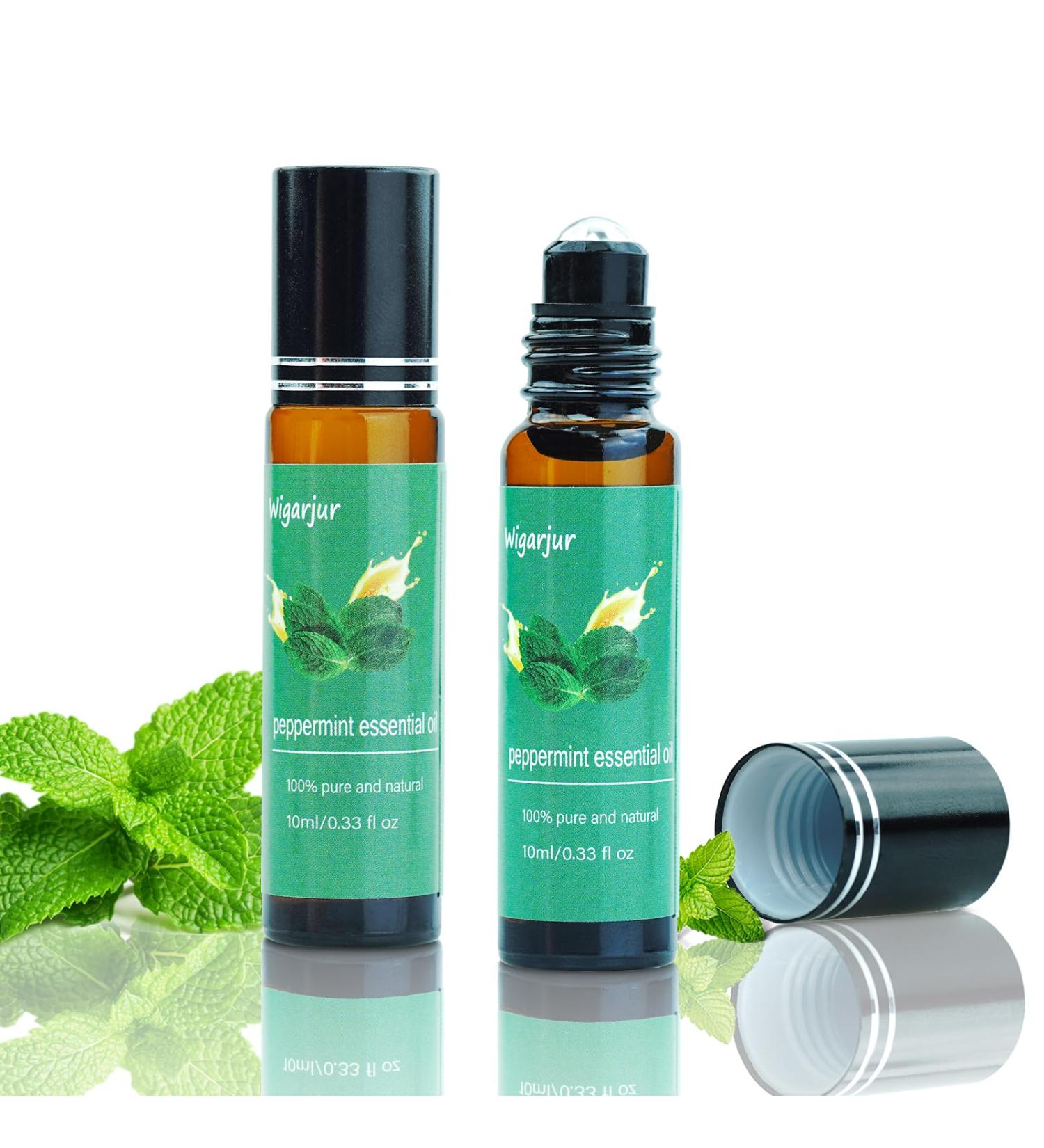 Organic Peppermint Essential Oil Roll-On 2 Pack | Fresh Minty Fragrance | Natural Rosemary & Geranium Oils | 10ml Each | International Shipping - Buy Online on GoSupps.com