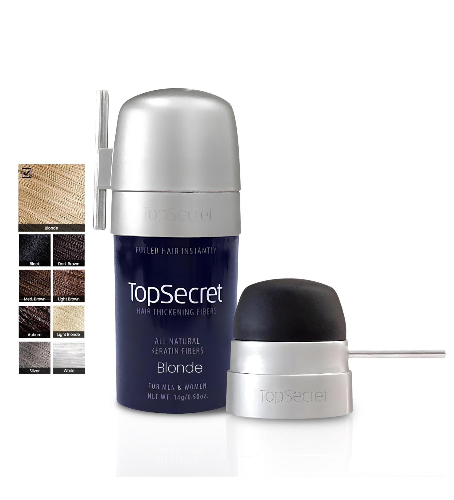 Top Secret Hair Thickening Fibers - Natural Hair Filler for Men & Women - Undetectable & Weather Resistant - Instant Thinning Hair Solution (Blonde - Buy Online on GoSupps.com