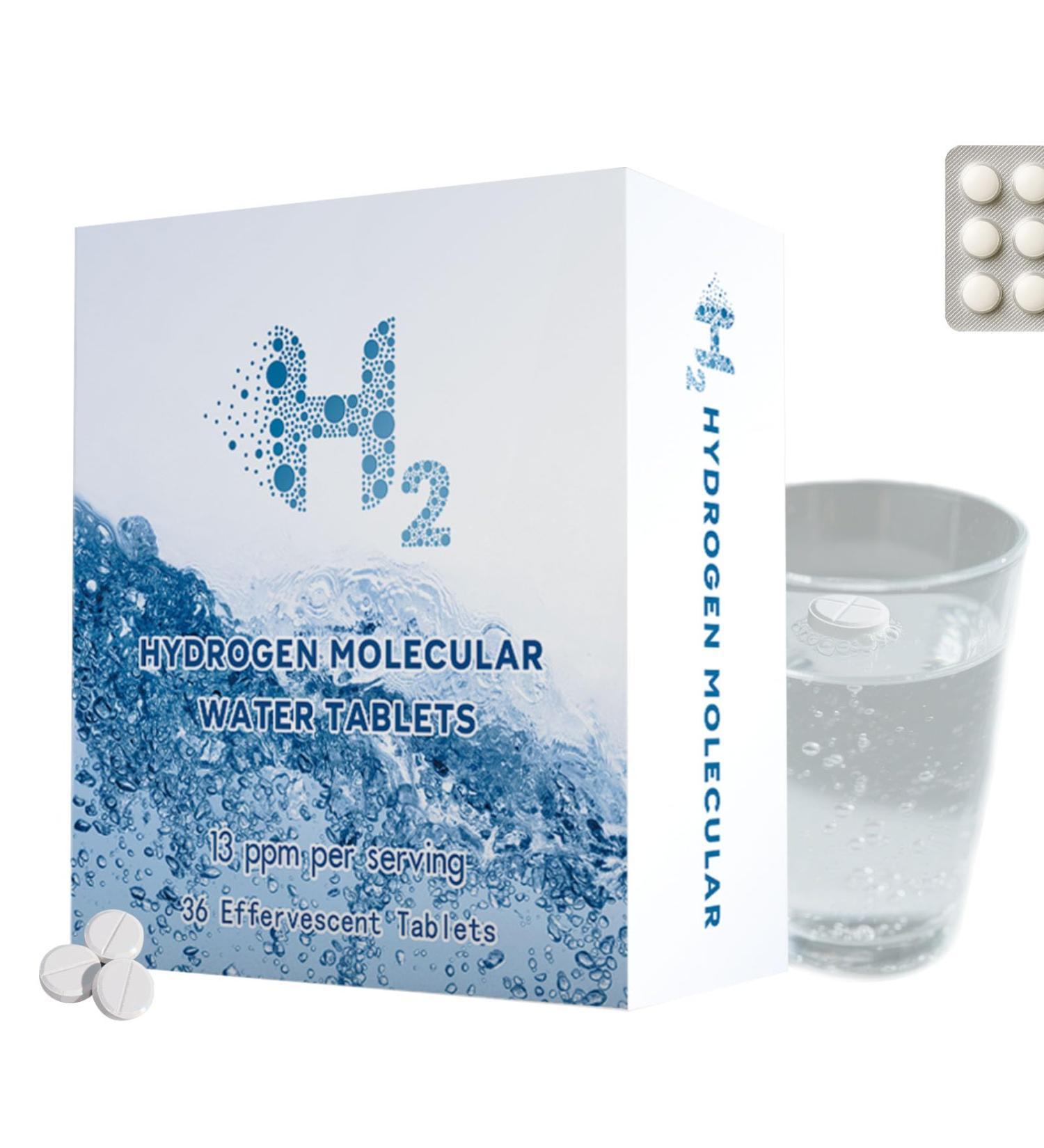 Hydrogen Water Tablets 13ppm Molecular Hydrogen Tablet for Drinking Waterwith Magnesium H2 Supplement Supports Energy Fast-Dissolving Non-GMO & Gluten Free 36 Counts