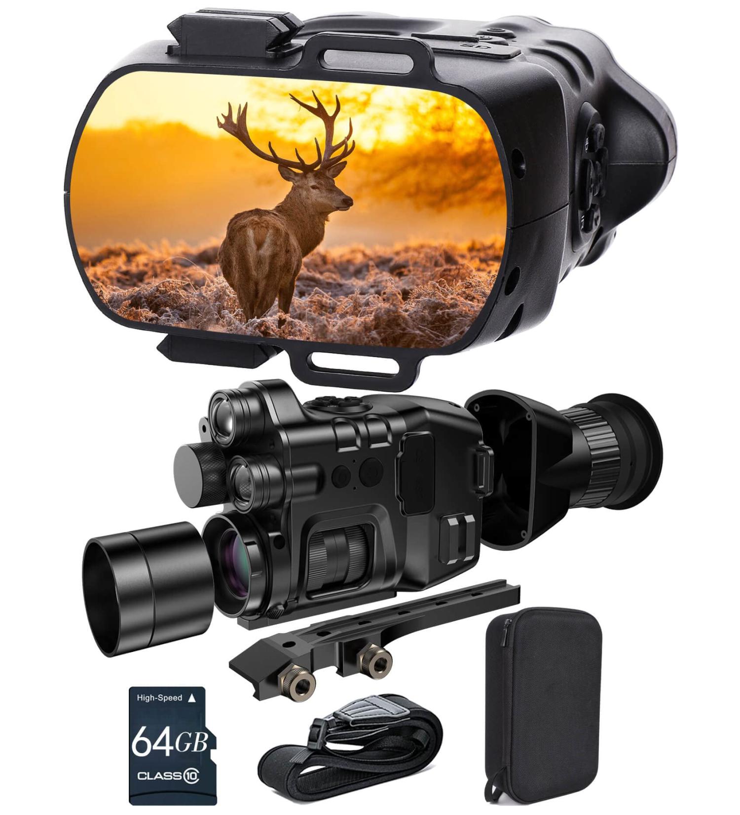 Foshderk 2 in 1 Night Vision Binoculars Monocular 2 IR 1-24X Zoom Night Vision Goggles Digital with Camera Vision Distance 1640ft/500M Daytime&Night Outdoor LCD Screen 800*480 RES Photo&Videos 1080P - Buy Online on GoSupps.com