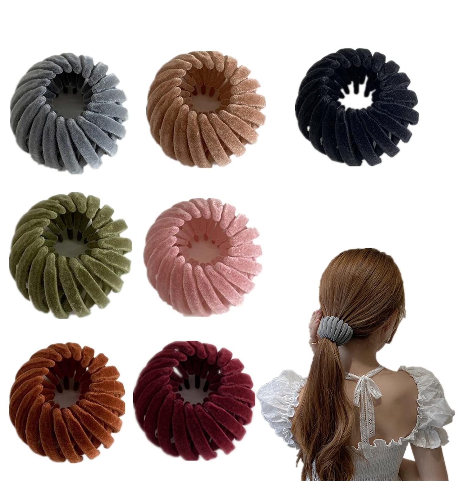 Buy Fkxczn Vogelnest Hair Ring - Expandable Ponytail Clip Velvet Hair Jewelry Bird Nest-Shaped Holder for Women & Girls - International Shipping Available - Buy Online on GoSupps.com