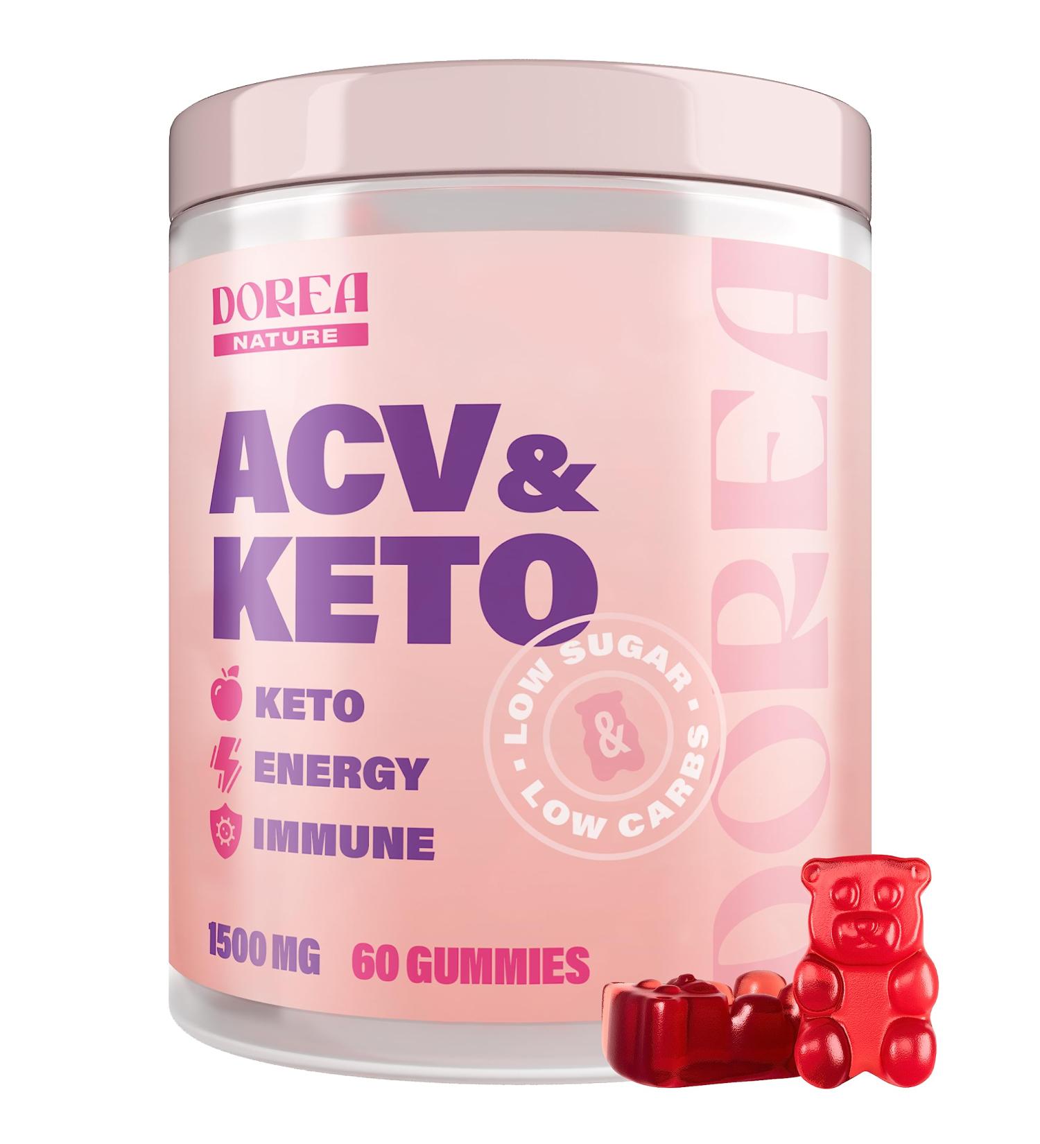 ACV Keto Gummies 1500mg - Natural Apple Cider Vinegar Energy Detox - 60ct Low Carb Low Sugar Gummies for Women & Men - Buy Online on GoSupps.com