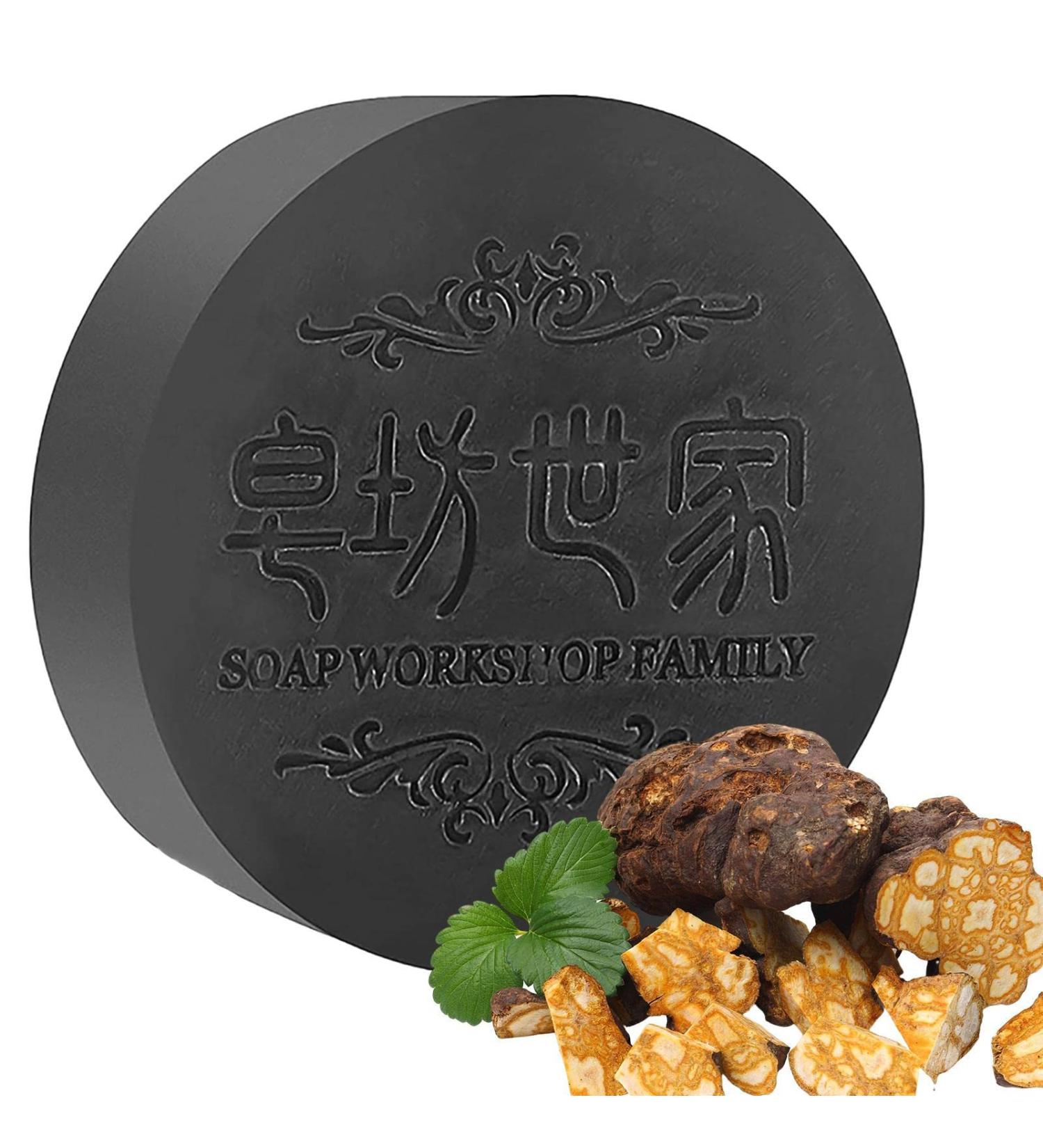 SoliAssombrerissant Shampoo Solid Shampoo Bar Multiflorum Shampoo Hair Darkening Shampoo Repair Dry Damaged Hair (Black-1Pcs) - Buy Online on GoSupps.com
