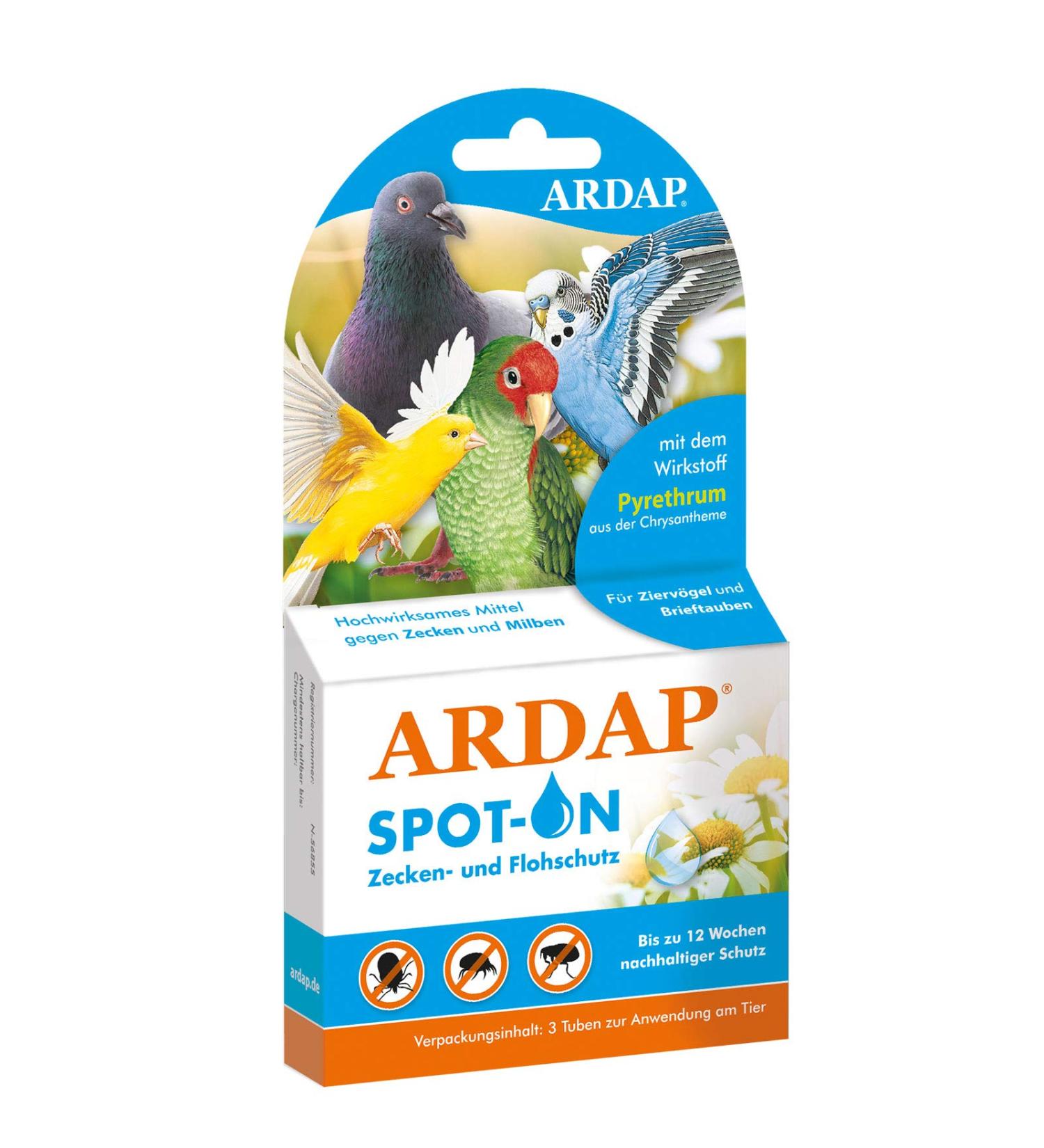 ARDAP Spot On - Natural Tick & Mite Protection for Ornamental Birds & Racing Pigeons | Up to 12 Weeks Long-Term Care - Buy Online on GoSupps.com