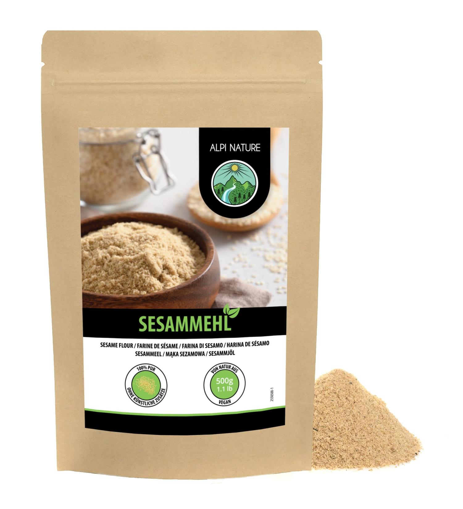 Sesame flour (500g) ground sesame sesame powder 100% natural sesame powder without additives - Buy Online on GoSupps.com