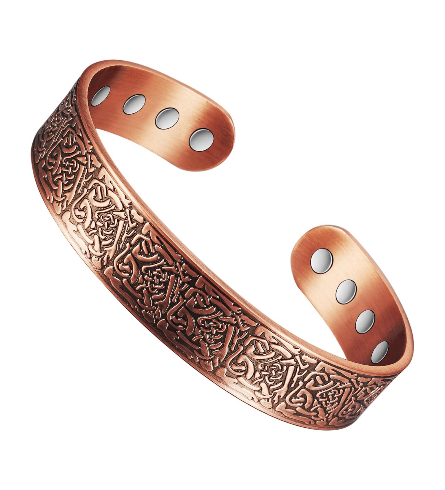 Pure Copper Magnetic Therapy Bracelet for Men - Relieve Arthritis & Carpal Tunnel Pain - Buy Online on GoSupps.com