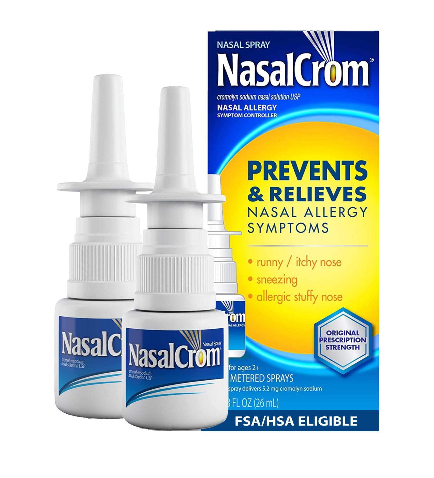 NasalCrom Nasal Spray Allergy Symptom Controller | 200 Sprays | .88 FL OZ (2 Pack) 0.88 Fl Oz (Pack of 2) - Buy Online on GoSupps.com
