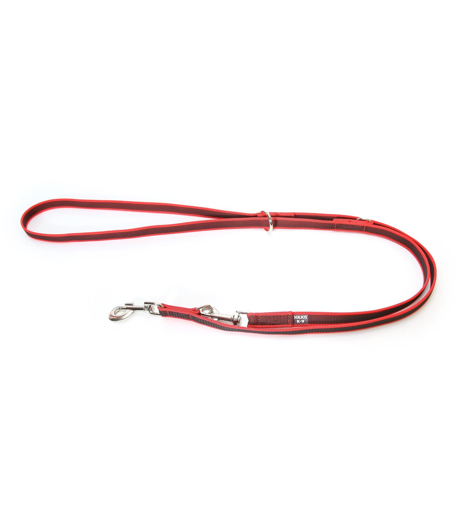 IDC Color & Gray Adjustable Dog Leash with Double Snap Hook - 20mm x 2.2m | Red-Grey | International Shipping Available - Buy Online on GoSupps.com
