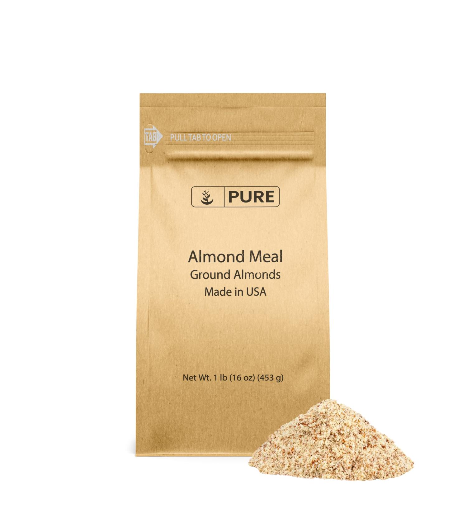 1 lb Pure Almond Meal - Ideal for Baking & Breads | Ground Almonds, Original Ingredients - Buy Online on GoSupps.com