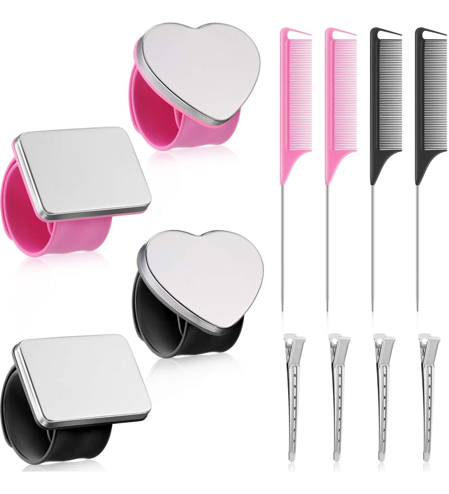 12 Piece Magnetic Wristband Hairstylist Set with Sewing Pin Cushion Holder, Rat Tail Comb, and Duck Bill Hair Clips - Buy Online on GoSupps.com