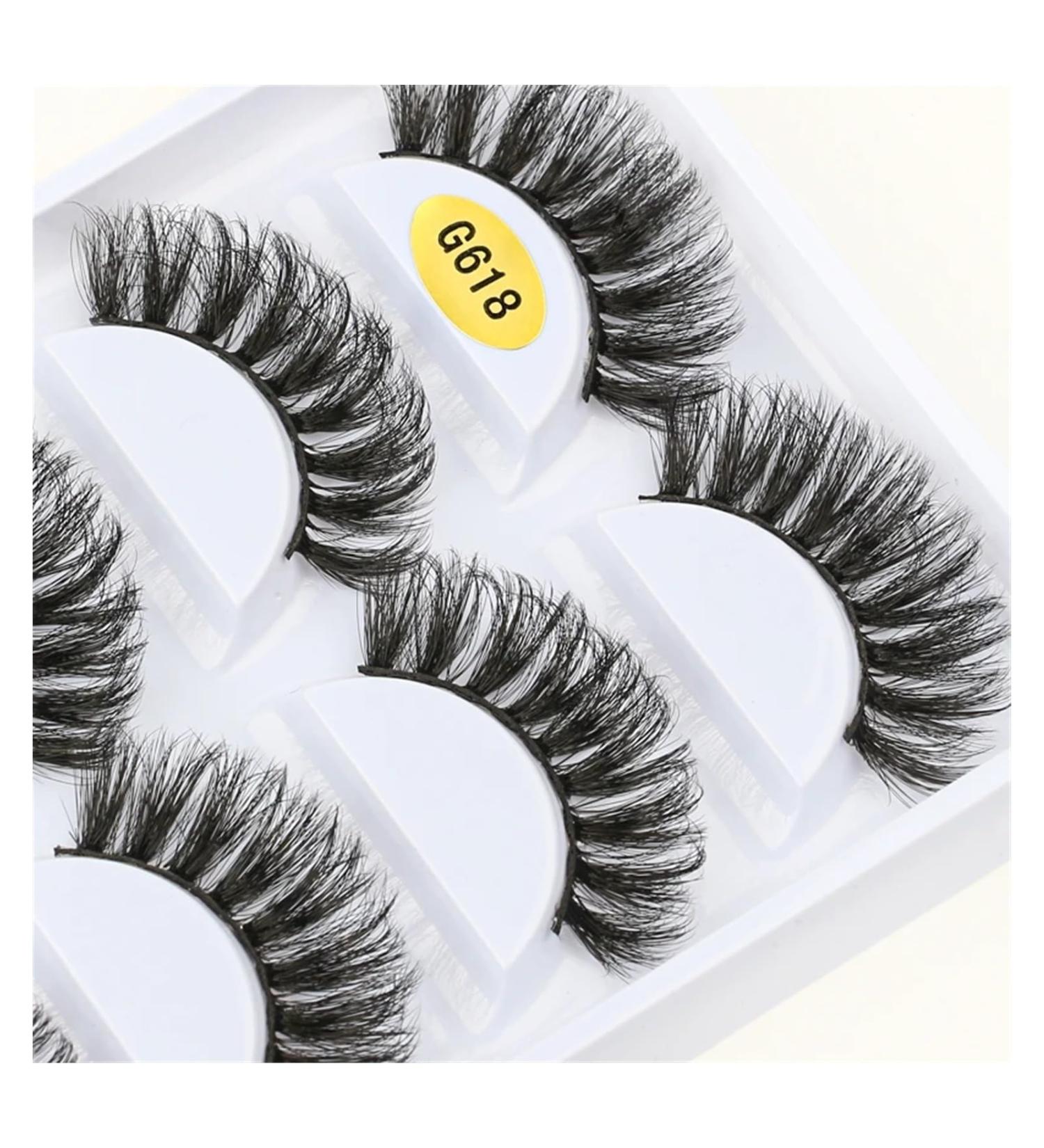 UAMOU 2/20/100 Boxes Mink Lashes Eyelashes 5 pairs Natural Curly Fake Eyelashes Thick Maquiagem Lash Extension Makeup Tools Cheerfully (Color : 5 pairs G618 Size : 2 boxes) - Buy Online on GoSupps.com