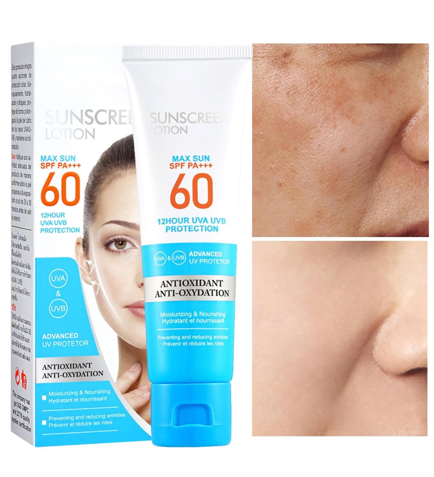  Raxove Sunscreen Lotion - Facial Isolation SPF 60 PA+++ - Broad Spectrum Waterproof Sunscreen - 50 ml - Ultra Light Oil Control Facial Care - Sports Sunscreen for - Buy Online on GoSupps.com