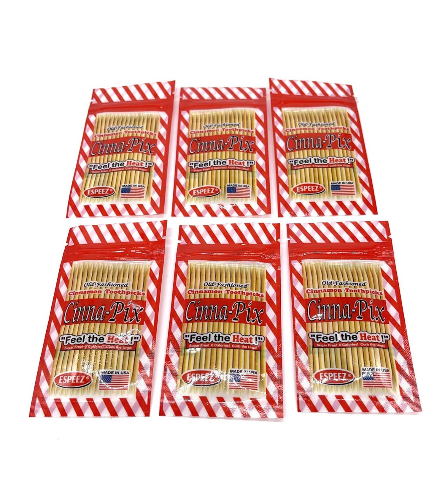 PKM CANDIES - All Natural Cinna-Pix All Natural Cinnamon Toothpicks Espeez (Cinna-Pix Packets 6)