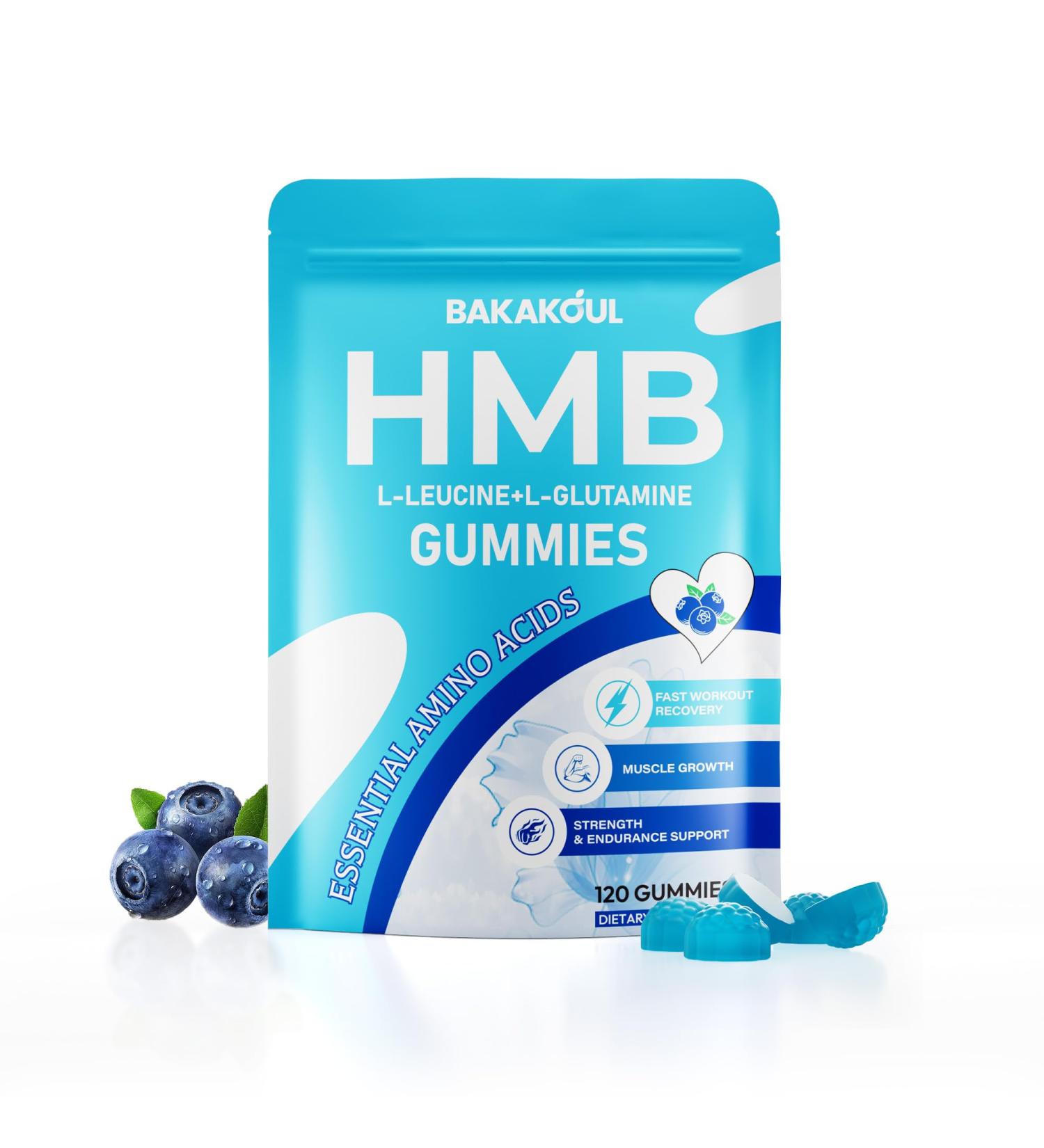 BAKAKOUL HMB and L-Leucine Gummies HMB and Leucine Supplement Supports Muscle Fast Workout Support HMB and Leucine Amino Acid for Men & Women Sugar Free Non-GMO 600 Counts - Buy Online on GoSupps.com