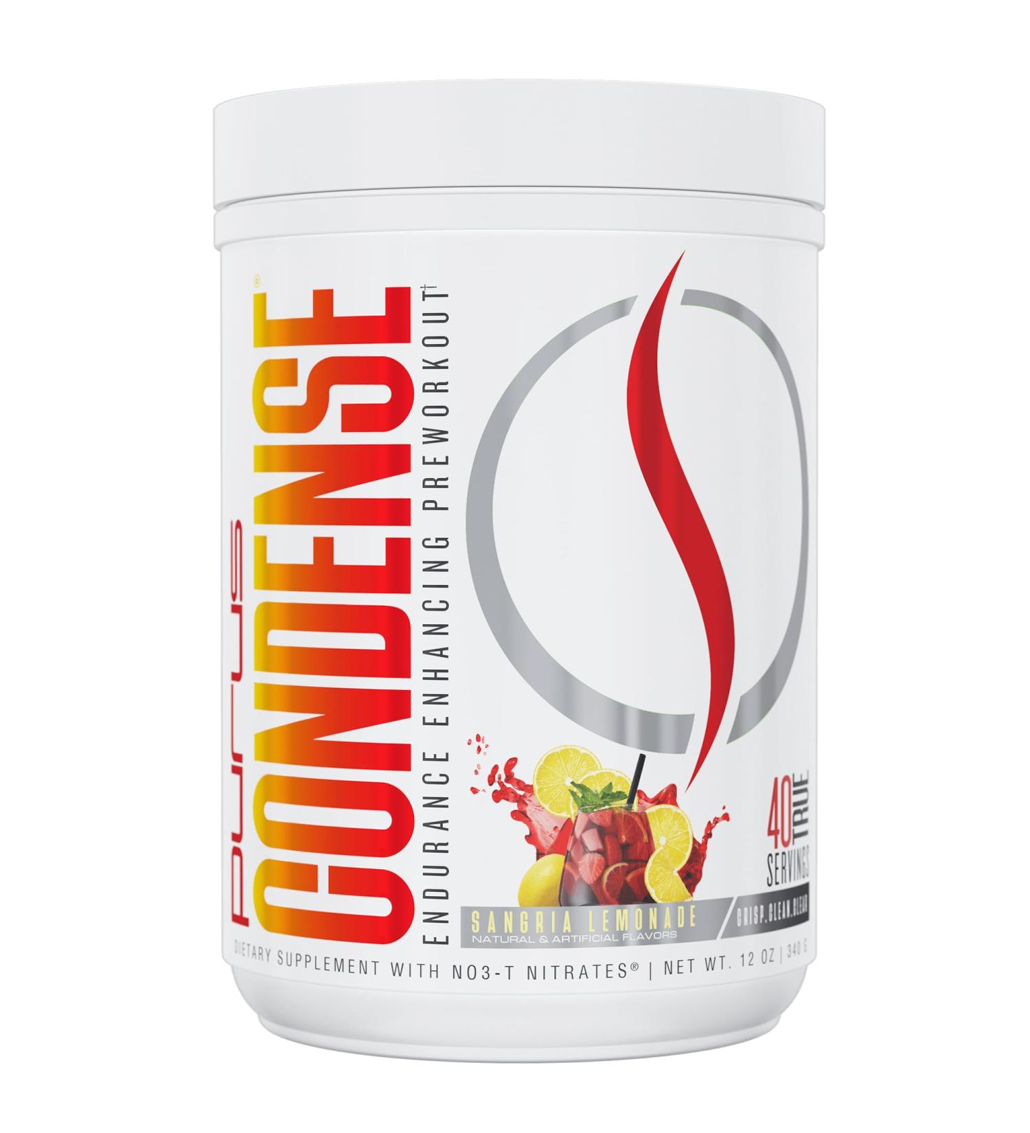 Purus Labs CONDENSE Pre-Workout Powder - 40 Servings Natural Sangria Lemonade | Buy Internationally Online - Buy Online on GoSupps.com