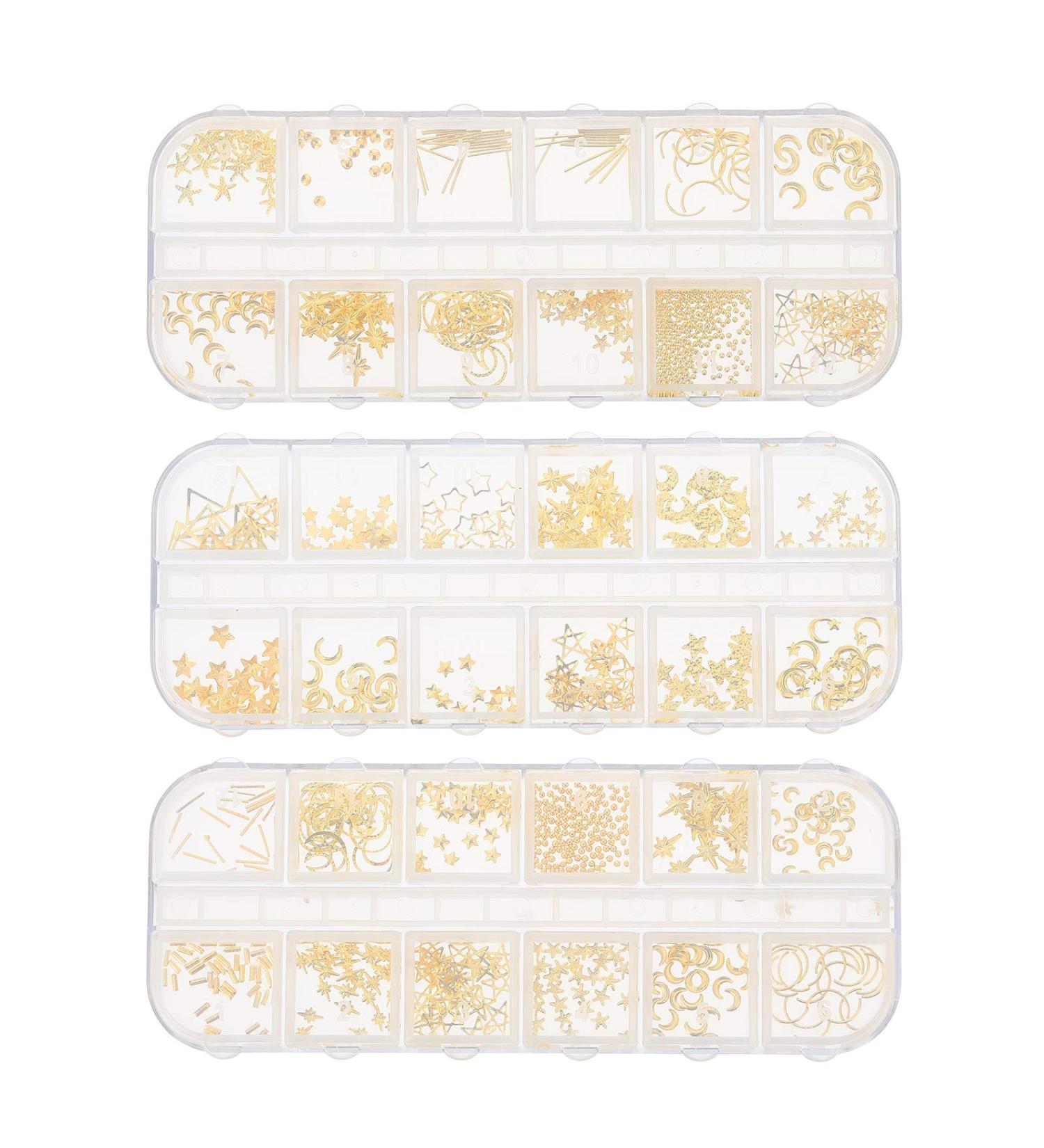 3 Boxes Nail Rivets Decoration 3d Xmas Nail Jewels Nativity Decor Manicure Decoration 3d Nail Charm Kit Nail Art Studs Diamond Applique Gold Decor Nail Tips Flash Metal False Nails - Buy Online on GoSupps.com