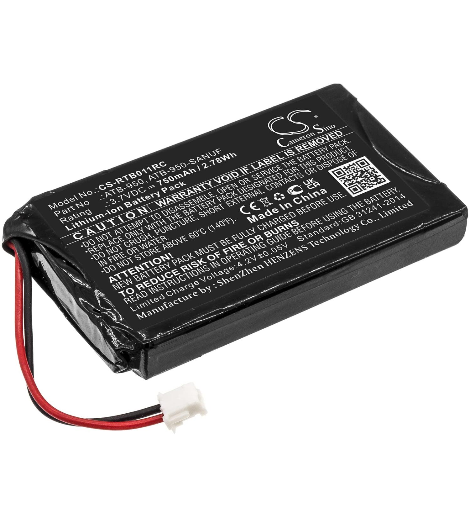 Buy 3.7V 750mAh ATB-950-SANUF Battery Replacement for T2+ T1 Theater T1B T2 - International Shipping Available - Buy Online on GoSupps.com