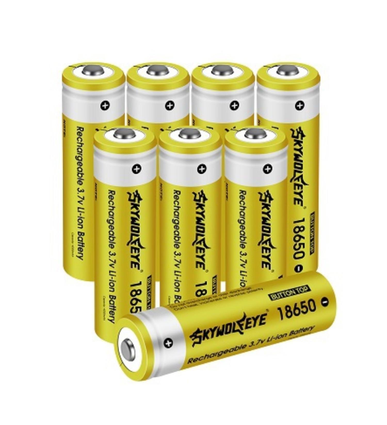8 Pack 18650 Rechargeable Batteries 3.7V 5000mAh - High Capacity Li-ion for Flashlights & Headlamps | International Shipping - Buy Online on GoSupps.com
