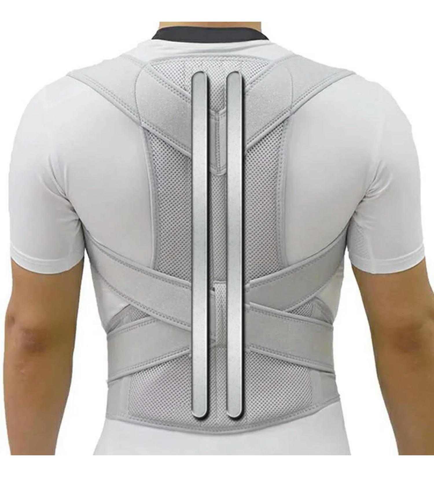Posture Corrector Scoliosis Back Brace Spine Corset Shoulder Therapy Straight Back Support Posture Correction Belt Grey M - Buy Online on GoSupps.com