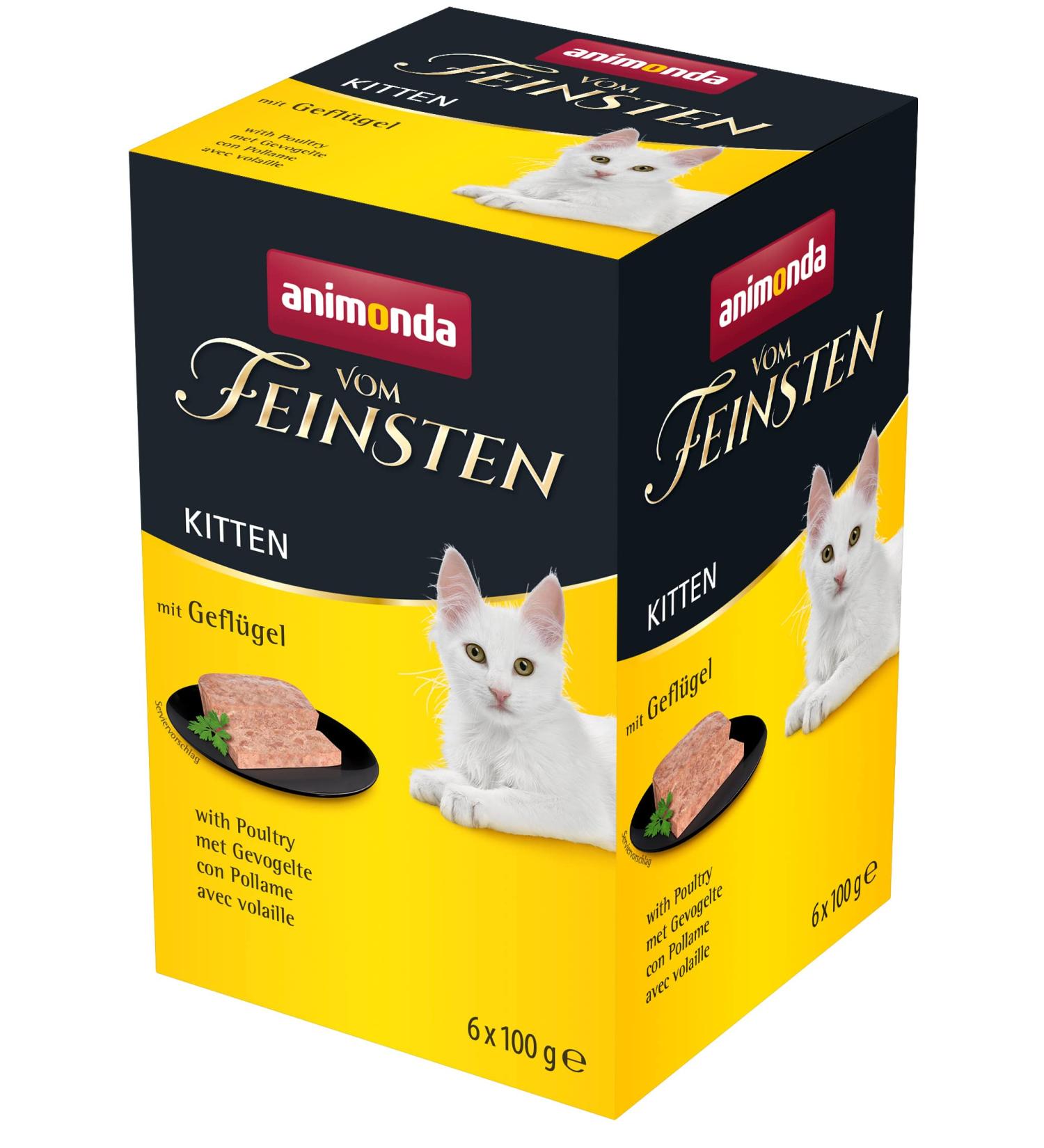 animonda Vom Feinsten Kitten wet food for growing cats in their first year of life with poultry 6 x 100 g