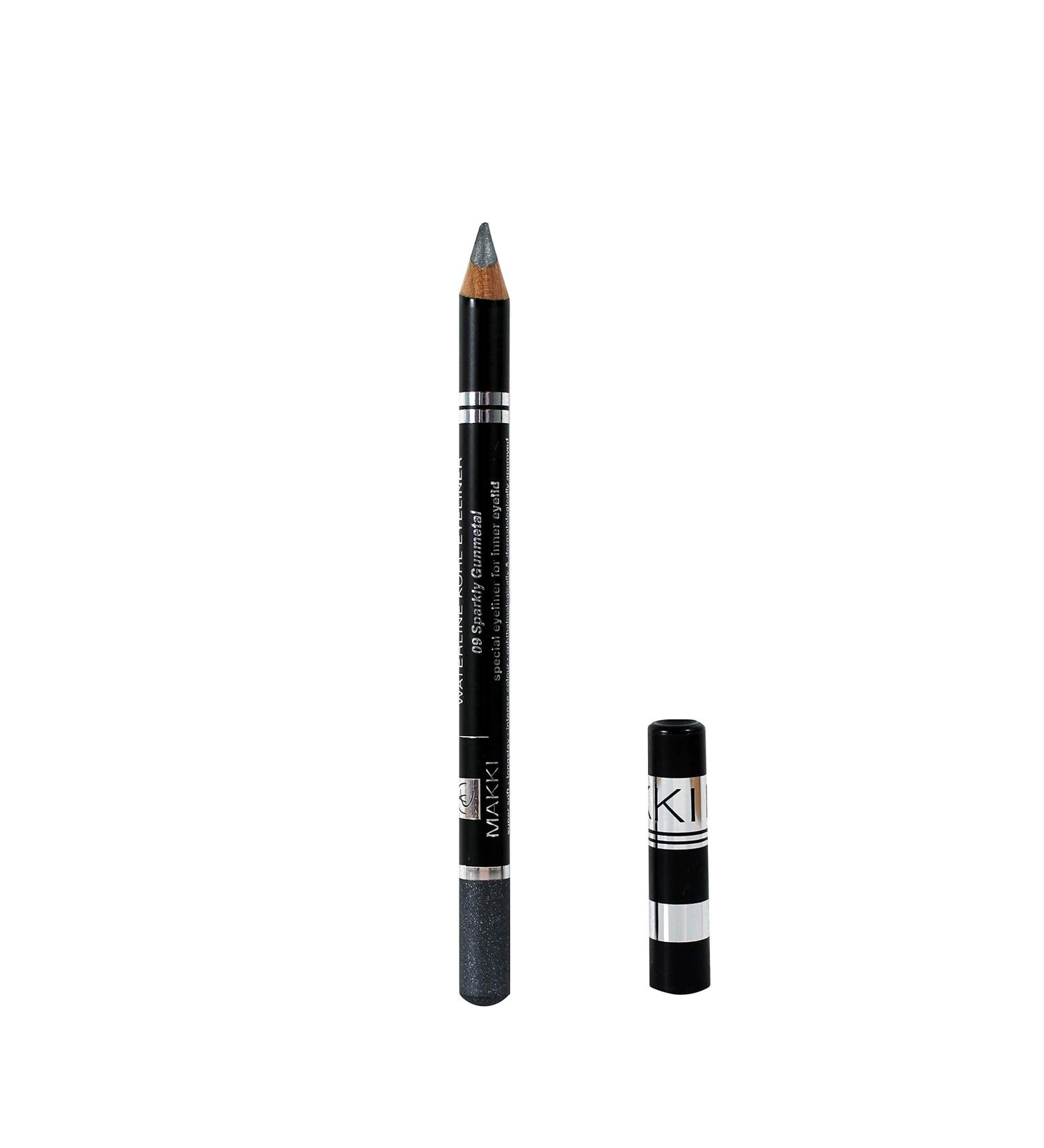 Makki 09 Sparkly Gunmetal Kohl Eyeliner - Waterproof Hypoallergenic Kajal for Sensitive Eyes | International Shipping - Buy Online on GoSupps.com