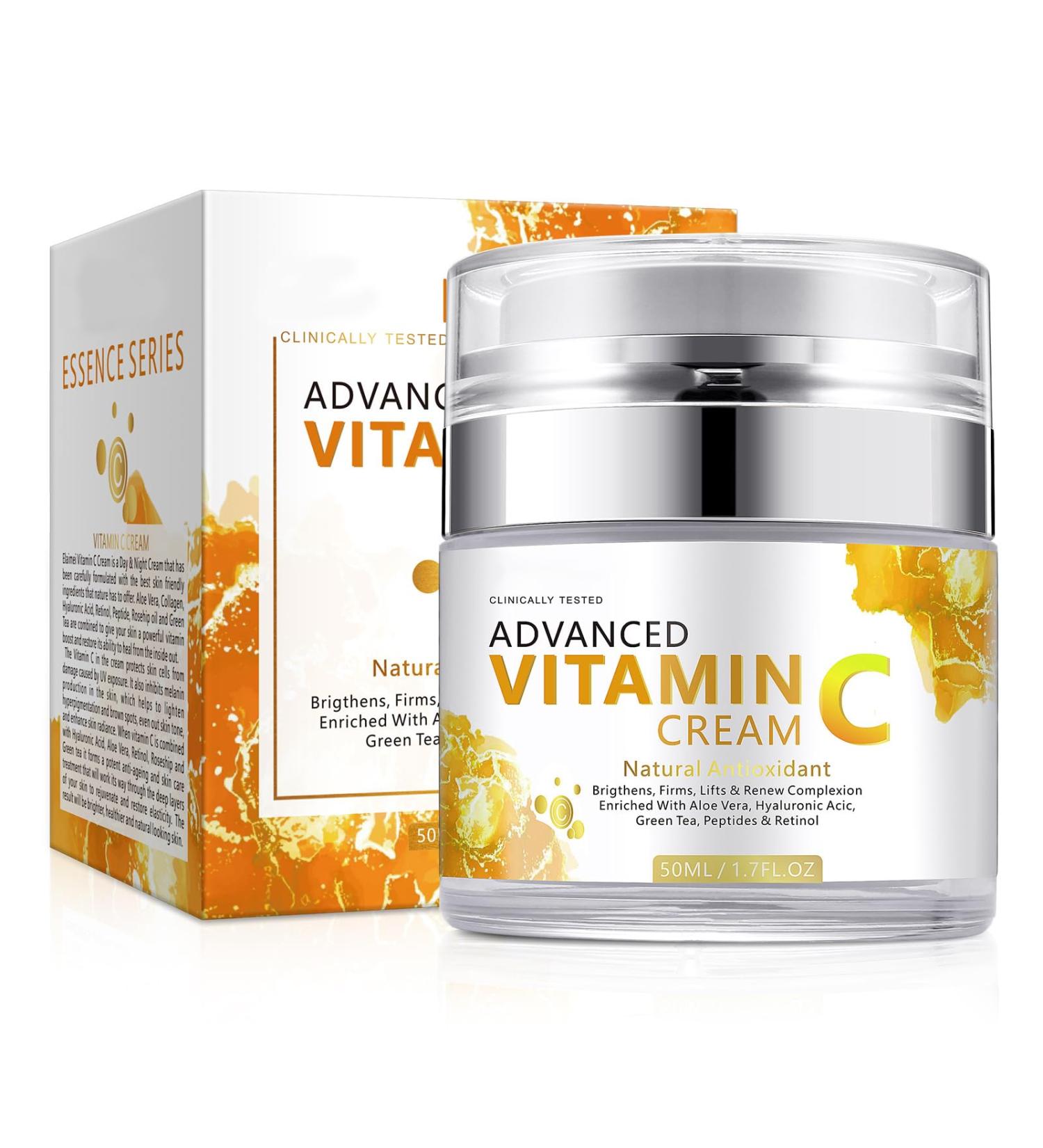 Shop Vitamin C Cream - Anti-Aging Face Moisturizer with Hyaluronic Acid & Niacinamide for Wrinkle Reduction | International Shipping - Buy Online on GoSupps.com