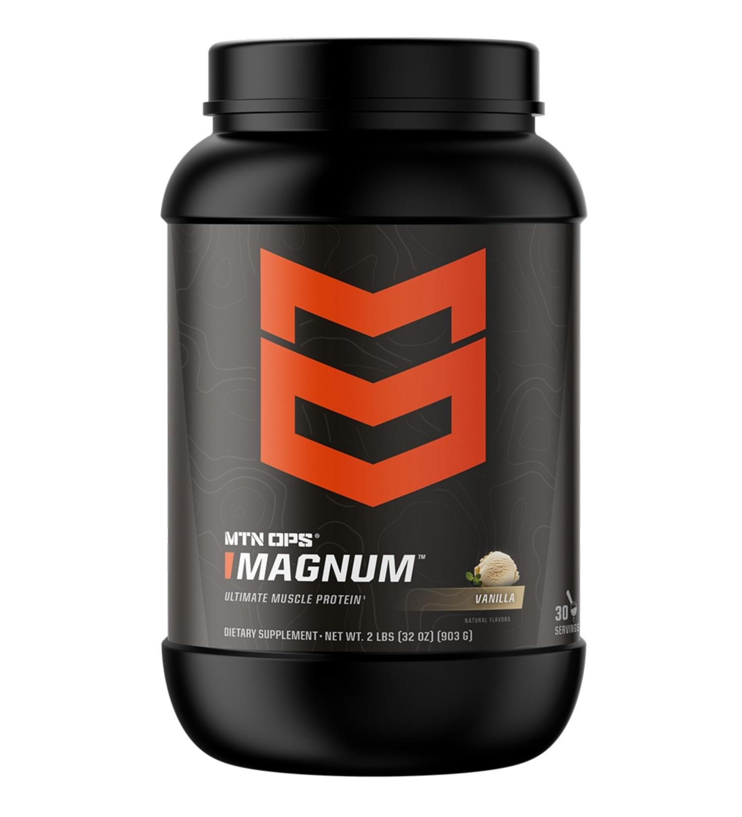 MTN OPS Magnum Vanilla Protein Powder 23g of Whey Isolate Protein & Milk Protein with BCAAs Zero Sugar & Gluten Free 30-Servings Vanilla Milkshake - Buy Online on GoSupps.com