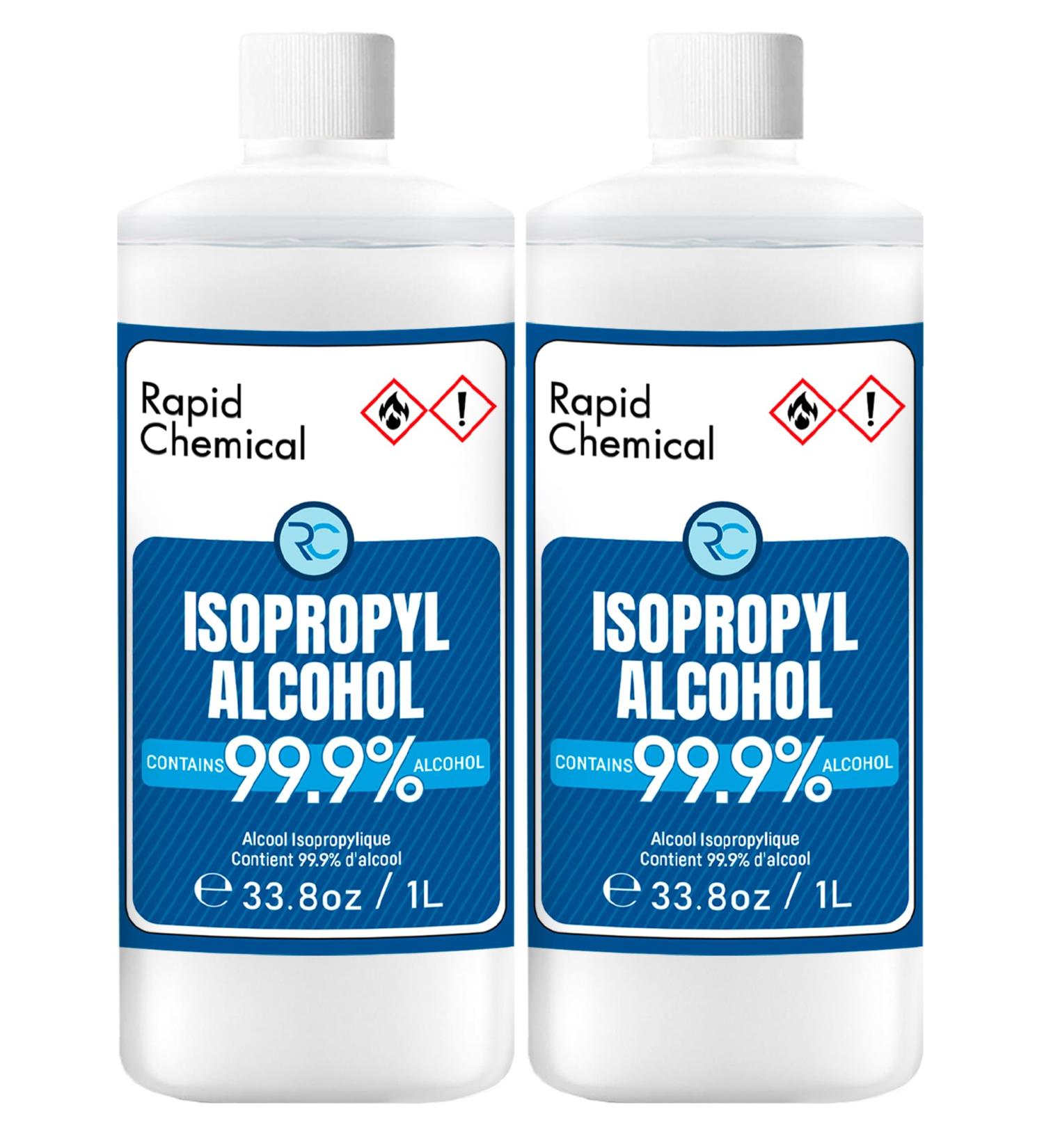 99% Isopropyl Alcohol - Made in Canada - 2 Pack 1000ml USP Grade Isopropyl Rubbing Alcohol - Isopropyl Alcohol 99 Percent - Bottle 99.9% Alcohol by Rapid Protectant (1000ml - 2 Pack) - Buy Online on GoSupps.com