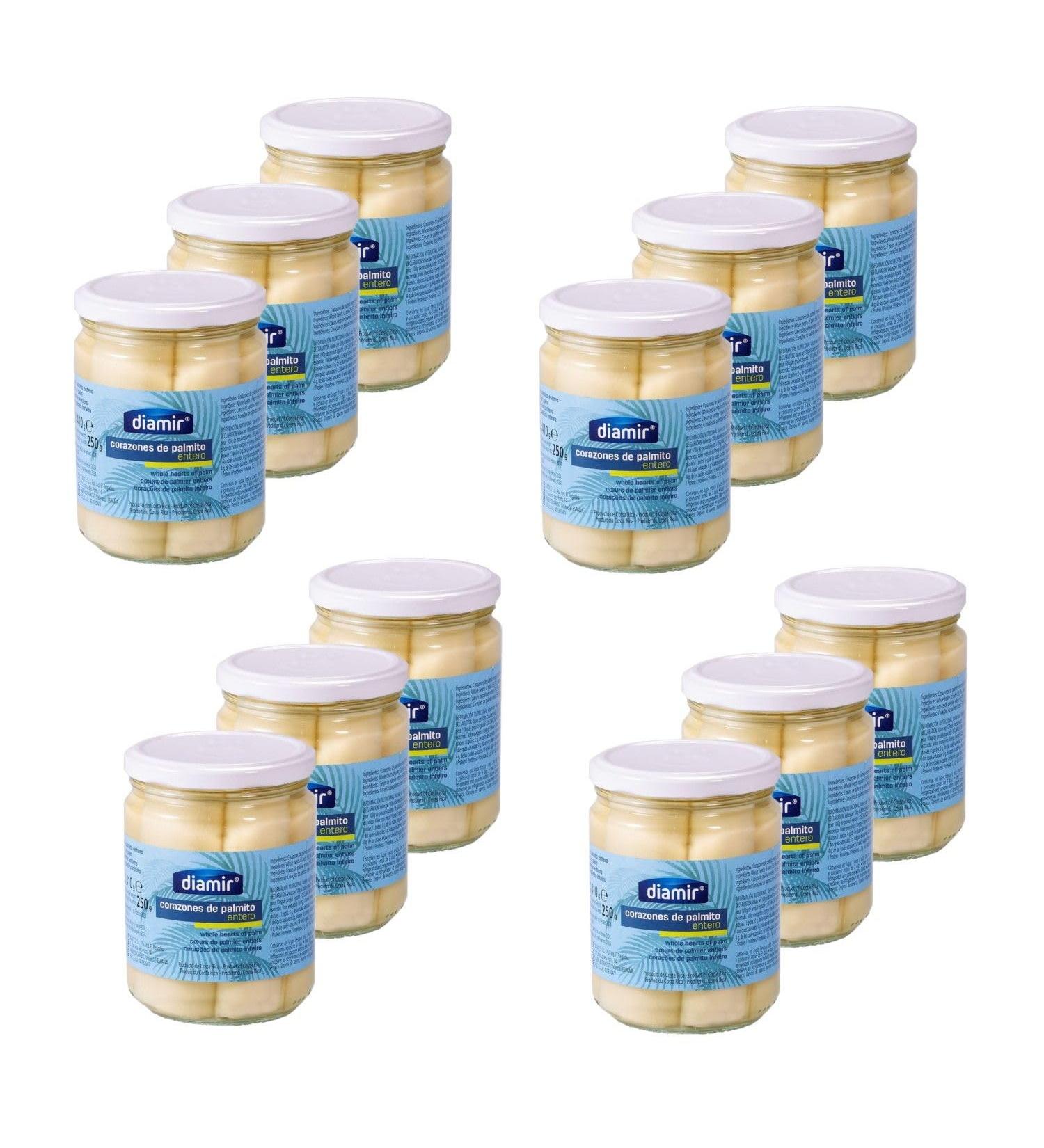 Lot 12x Whole Palm Hearts - Jar 410g