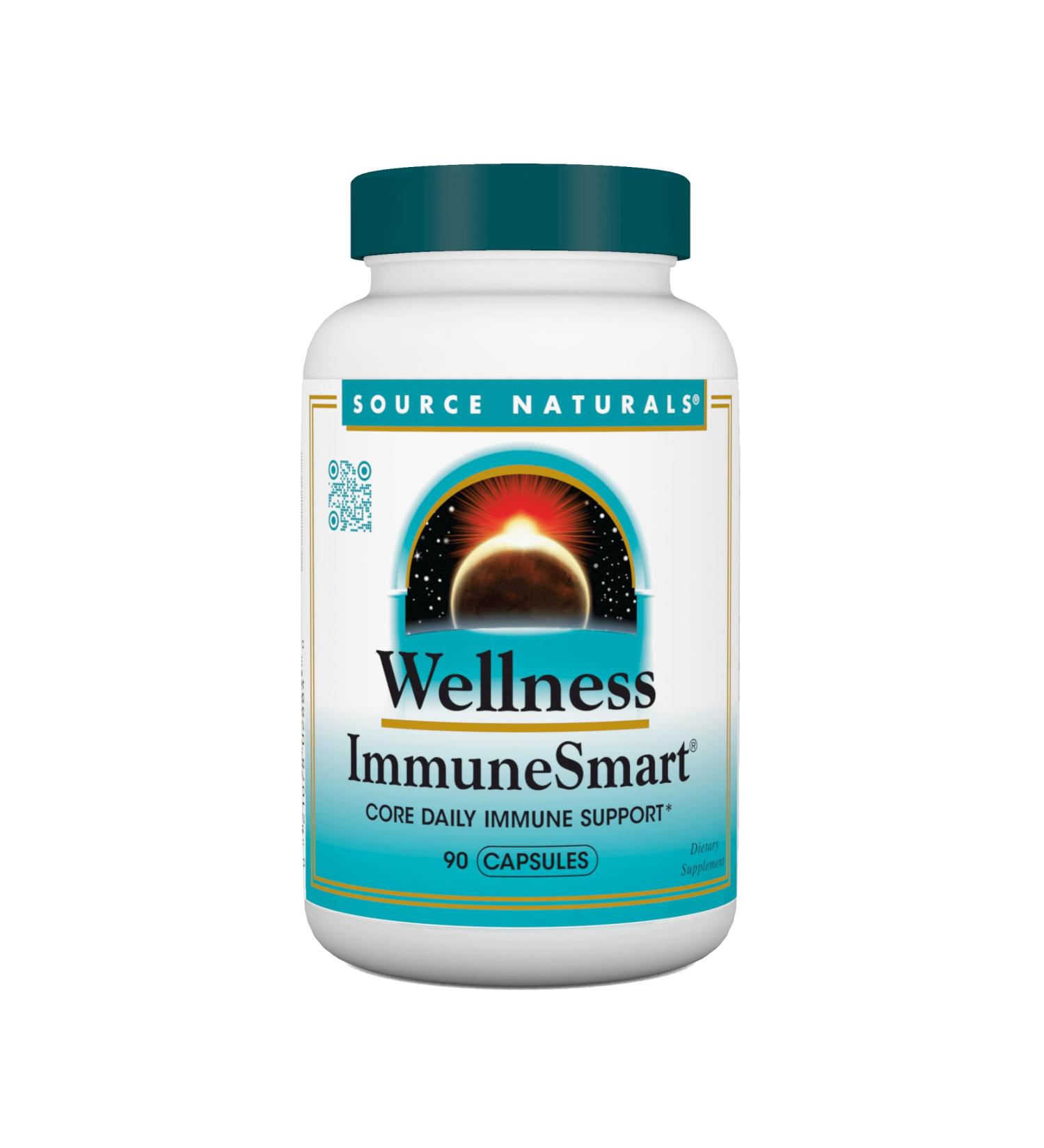 Source Naturals Wellness ImmuneSmart - for Core Daily Immune Support* with Vitamins A C and D Zinc Elderberry Echinacea Andrographis Turkey Tail and Garlic - 90 Capsules 90 Count (Pack of 1) - Buy Online on GoSupps.com