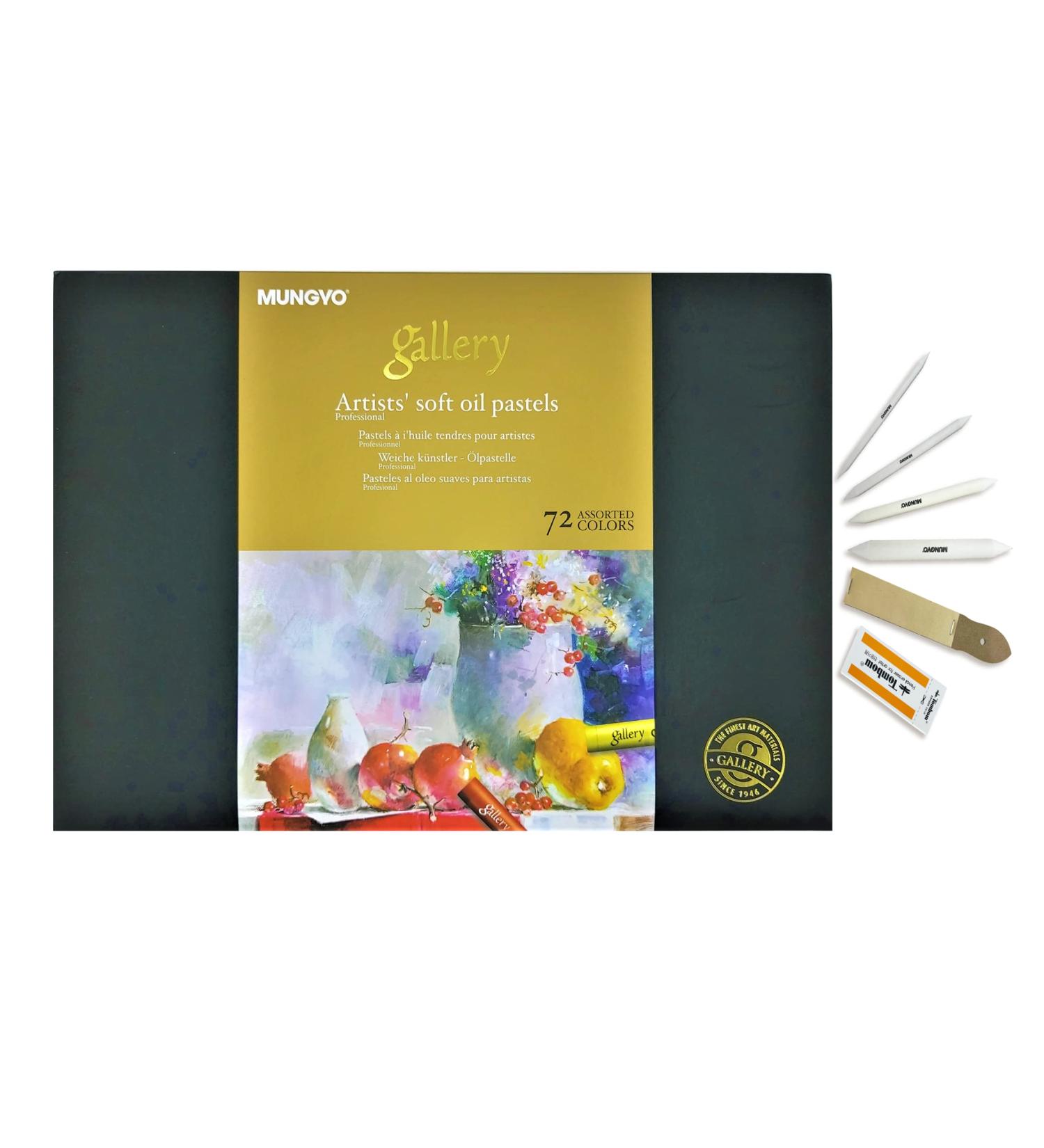 Mungyo Gallery Artists' Soft Oil Pastels Set - 72 Assorted Colors with Blending Tools & Paper Case - Buy Online on GoSupps.com