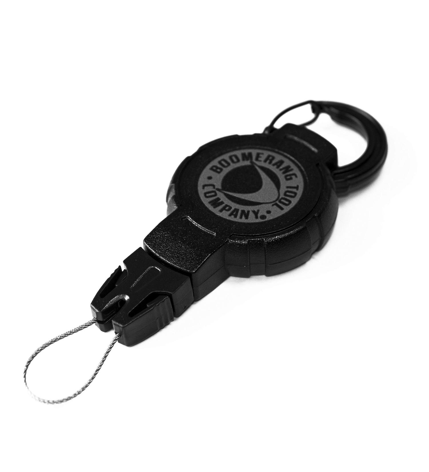 Boomerang Scuba Diving Retractable Gear Tethers with a Kevlar Cord and Universal End Fitting - Great for Scuba Diving Gauges, Flashlights, Cameras and More - Made in The USA Medium Carabiner (36" / 6oz.)