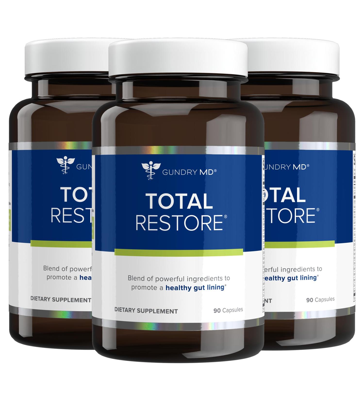 Gundry MD Total Restore Gut Lining Support Digestive Supplement for Gastrointestinal Wellness Gut Health Supplement Gut Health for Women and Men 90 Capsules (3) - Buy Online on GoSupps.com