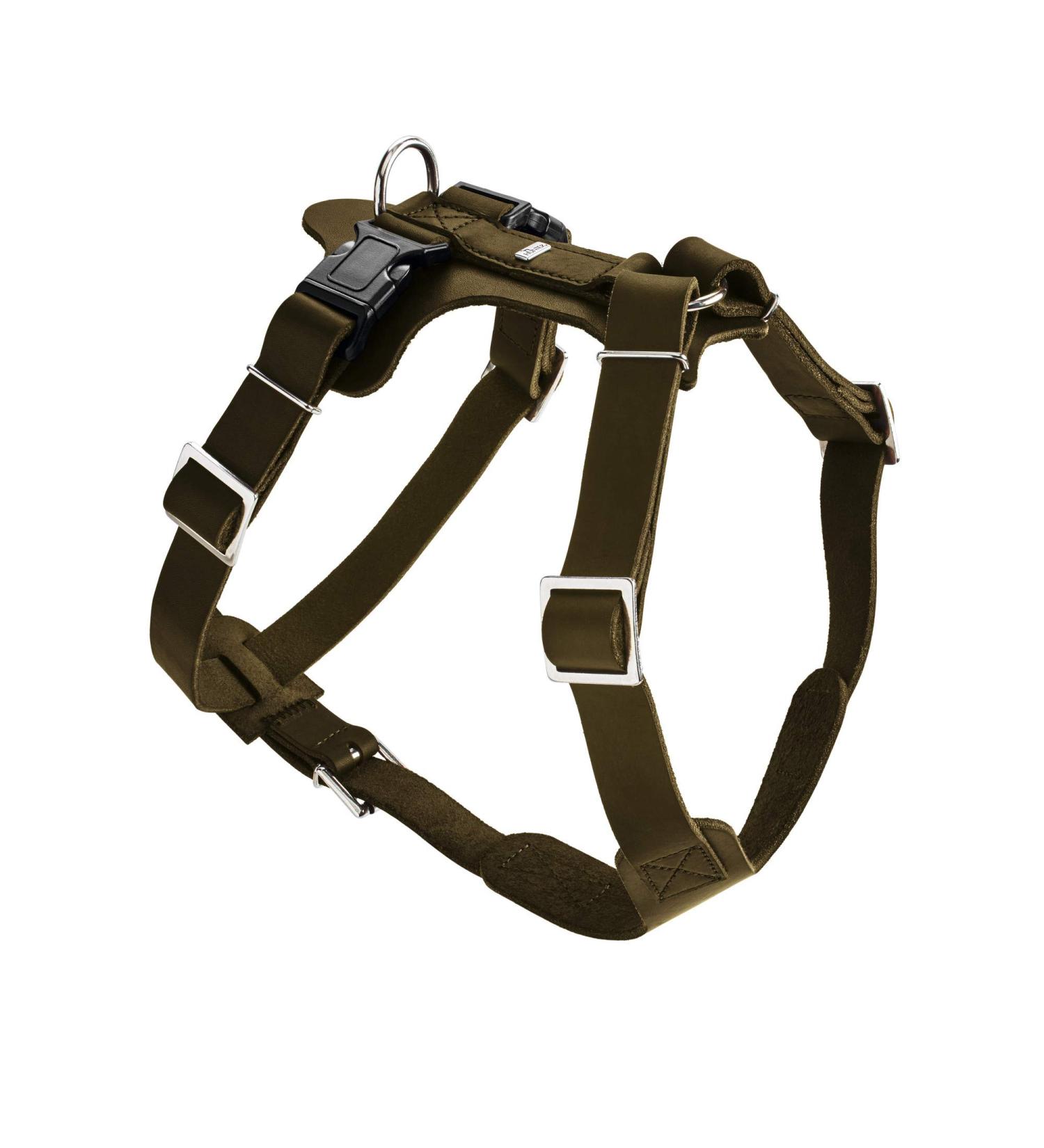 HUNTER Aalborg Leather Dog Harness - Olive Green ML/2 | Premium International Shipping - Buy Online on GoSupps.com