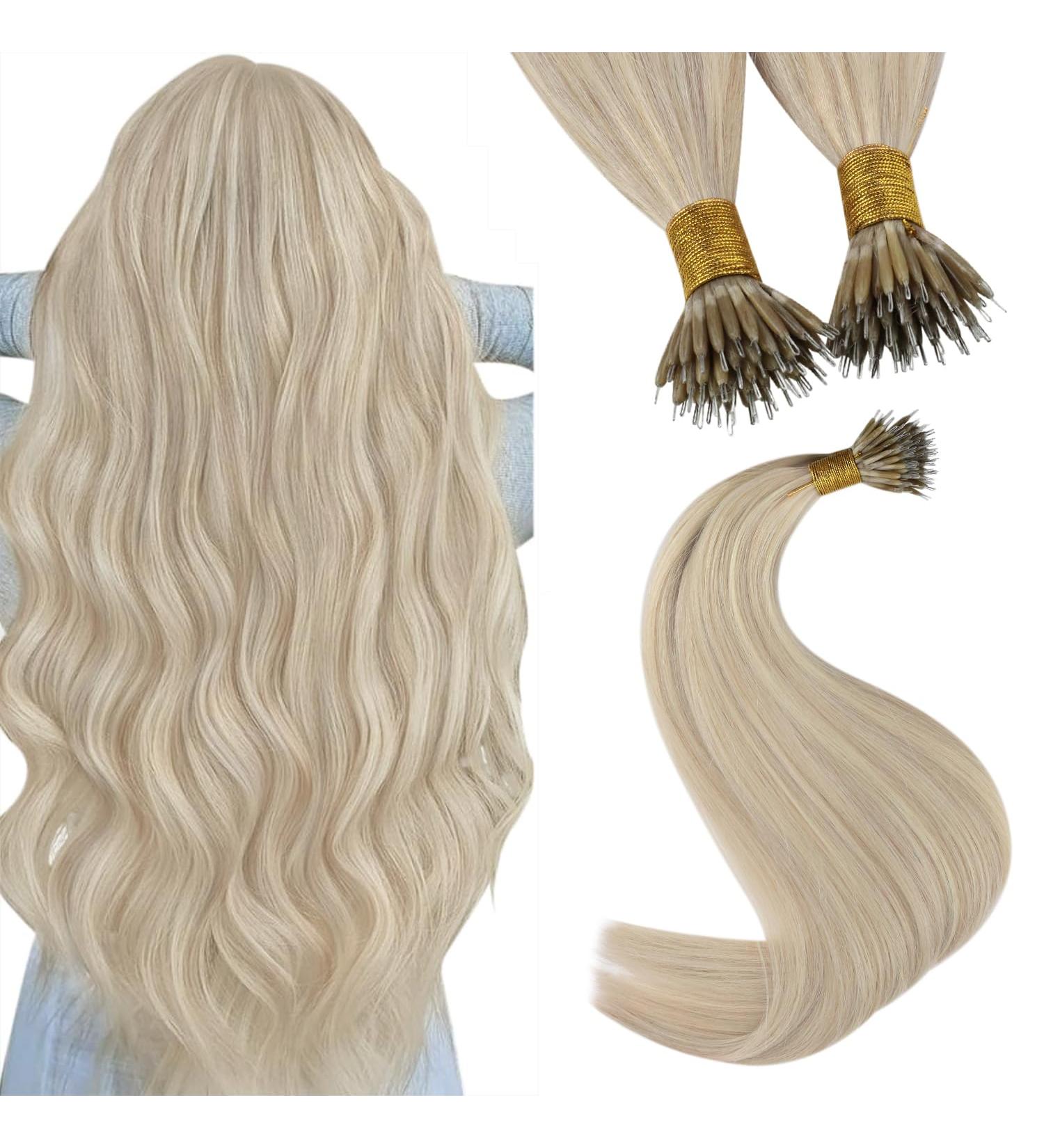 Youngsee Real Hair Nanoring Extensions | 60 cm Blonde #18/613 | 50g Nano Rings for Luxurious Volume - Buy Online on GoSupps.com