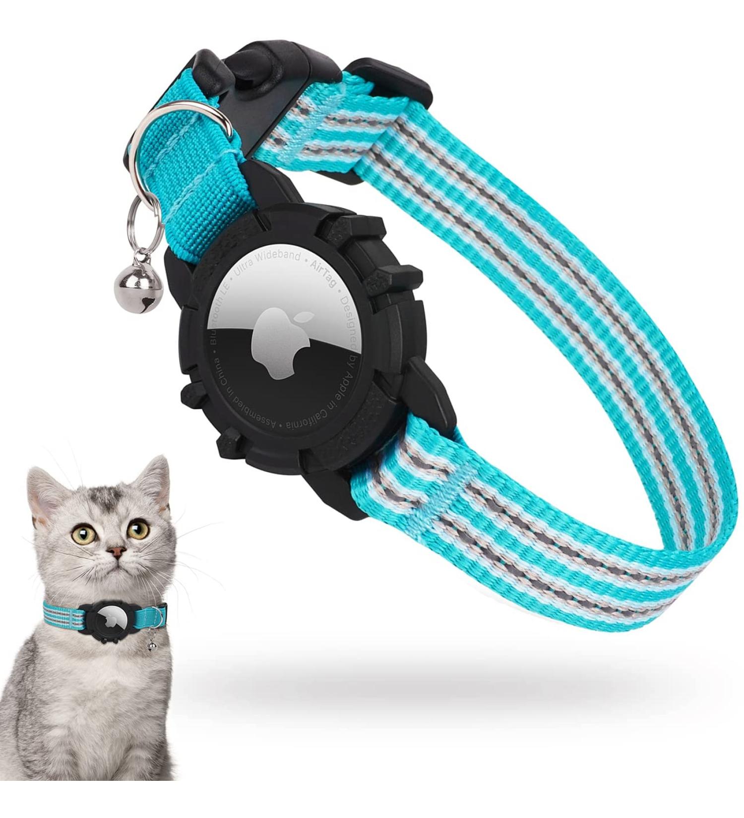 Reflective GPS Cat Neck Band with Apple AirTag | Airtag Cat Collar for Boys & Girls - Blue - Buy Online on GoSupps.com