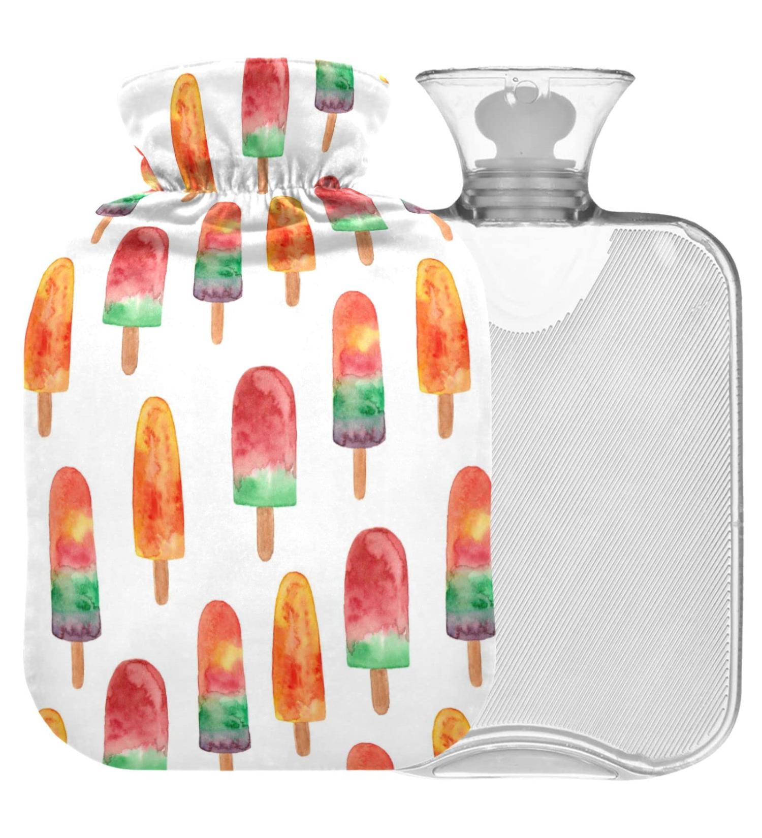 Naanle Watermelon Ice Heat Bottle - 1L Transparent Hot Water Bottle for Bed Hand & Feet Warmer Pain Relief & Cold Therapy - Buy Online on GoSupps.com