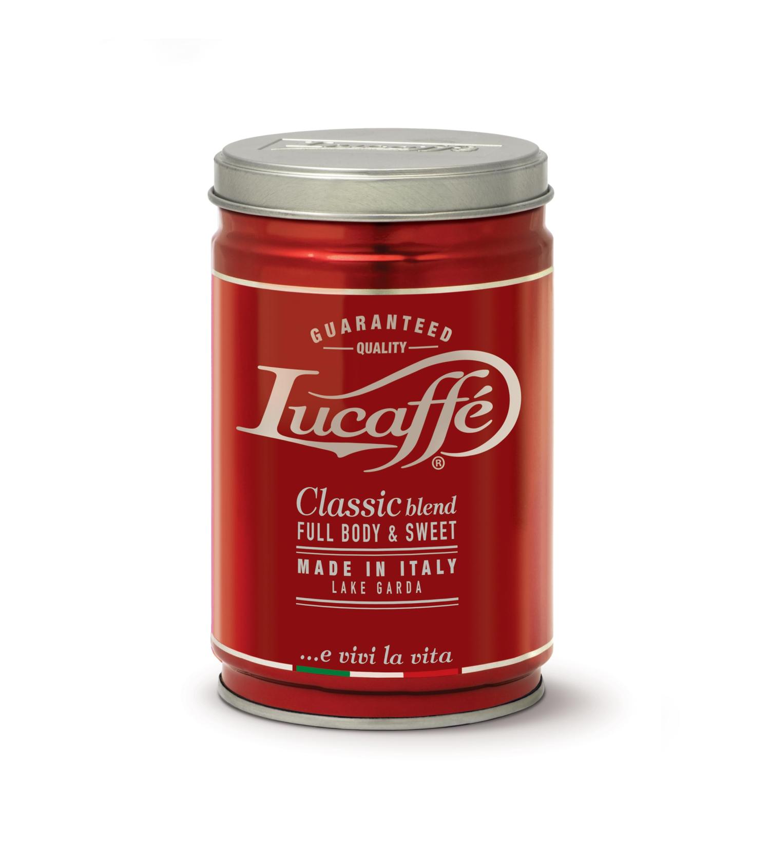 LUCAFF Classic coffee beans coffee pot 250 gr steel saves the aroma of coffee beans 80% arabica coffee 20% robust sweet taste roasted aroma hazelnut notes soft body - Buy Online on GoSupps.com
