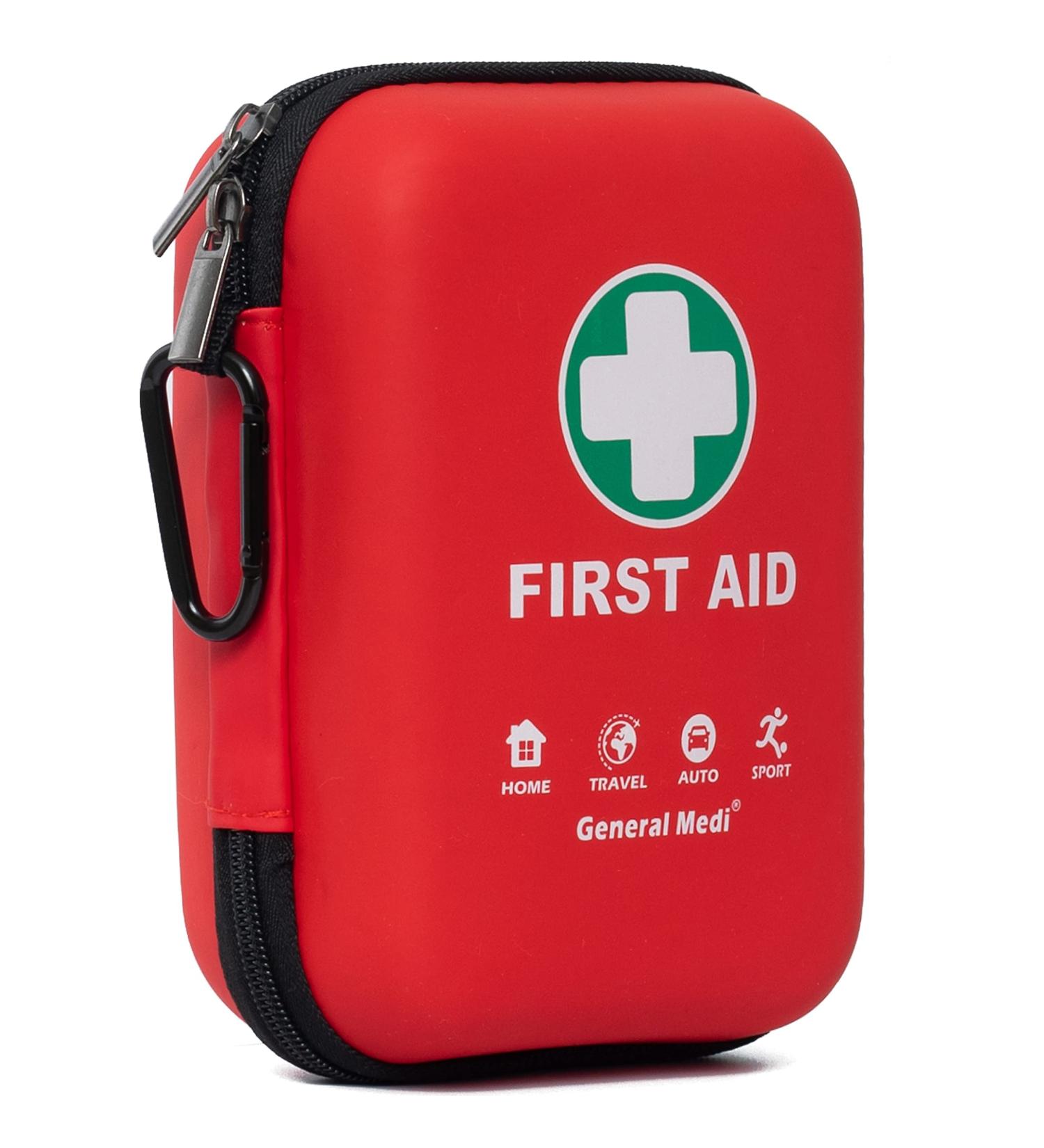 170-Piece First Aid Kit with Hard Case - Includes Eyewash, Instant Cold Pack, Emergency Blanket - for Travel, Home, Office, Camping - Lightweight and Durable (Red) - Buy Online on GoSupps.com