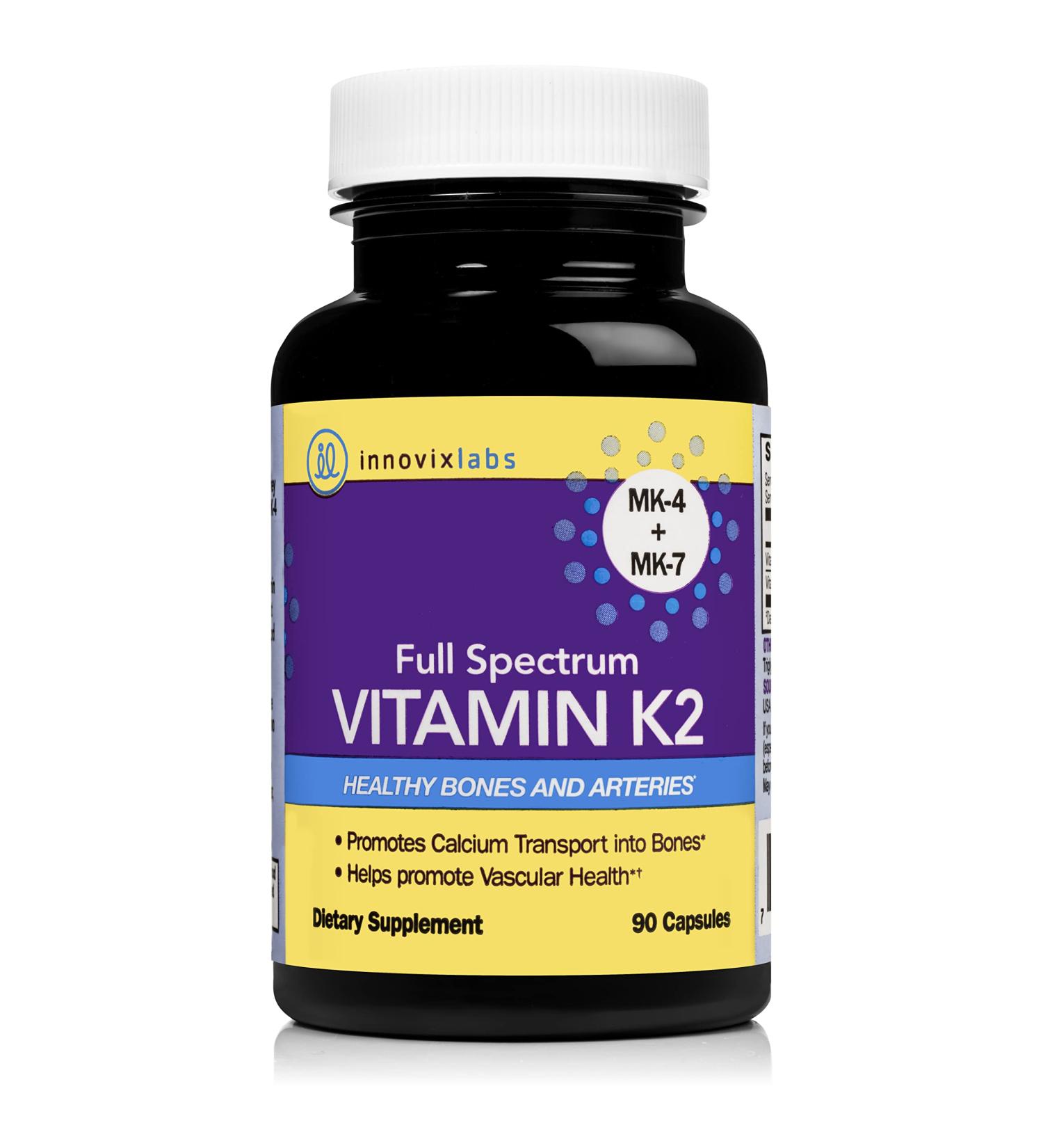 Buy InnovixLabs Full Spectrum Vitamin K2 - 90 Capsules for Optimal Health - Buy Online on GoSupps.com