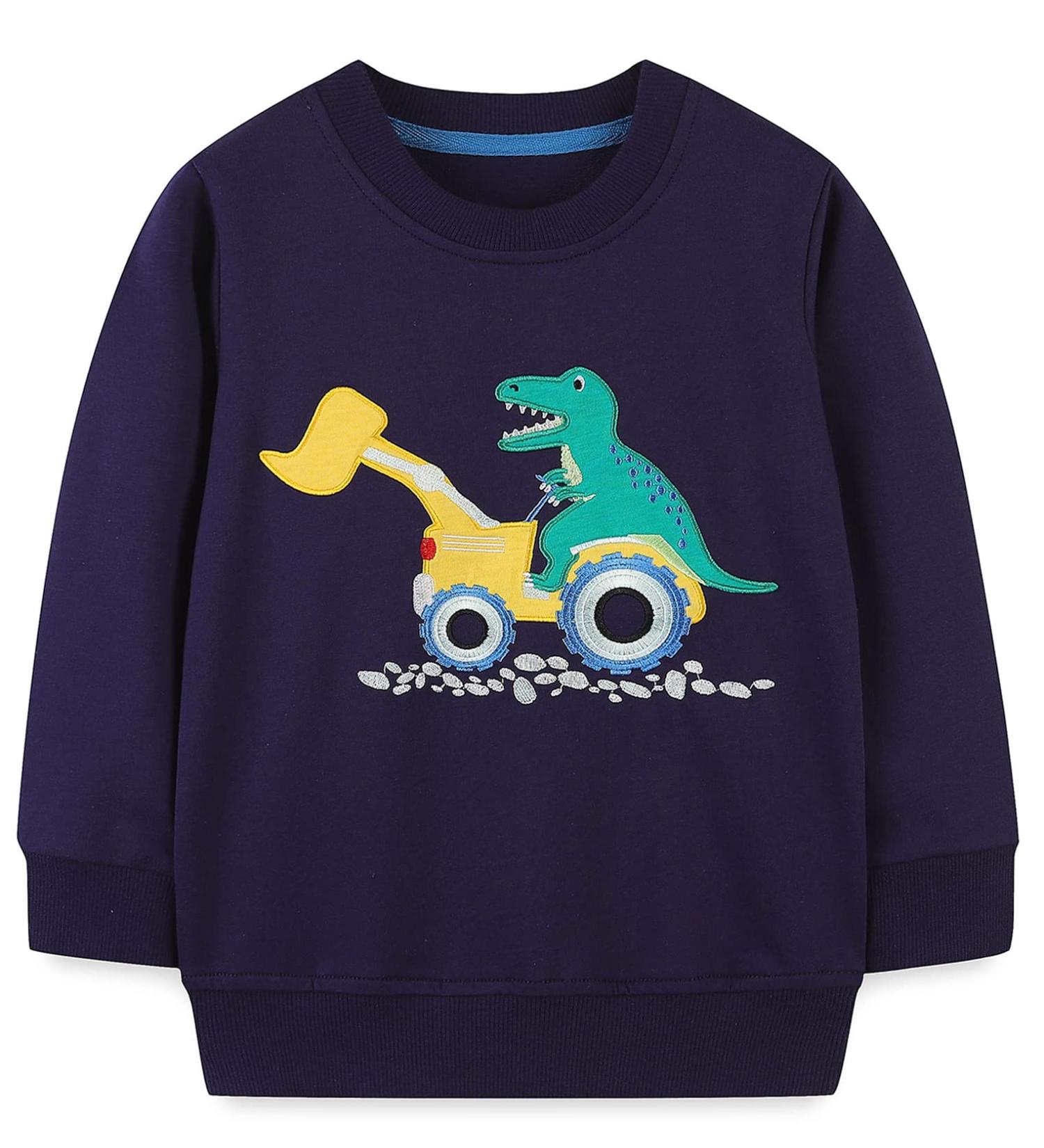 Boys Dinosaur Sweatshirt | Kids Cotton Jumper | Long Sleeve Pullover | Toddler Girls Baby Clothes | 5-6 Years - Buy Online on GoSupps.com
