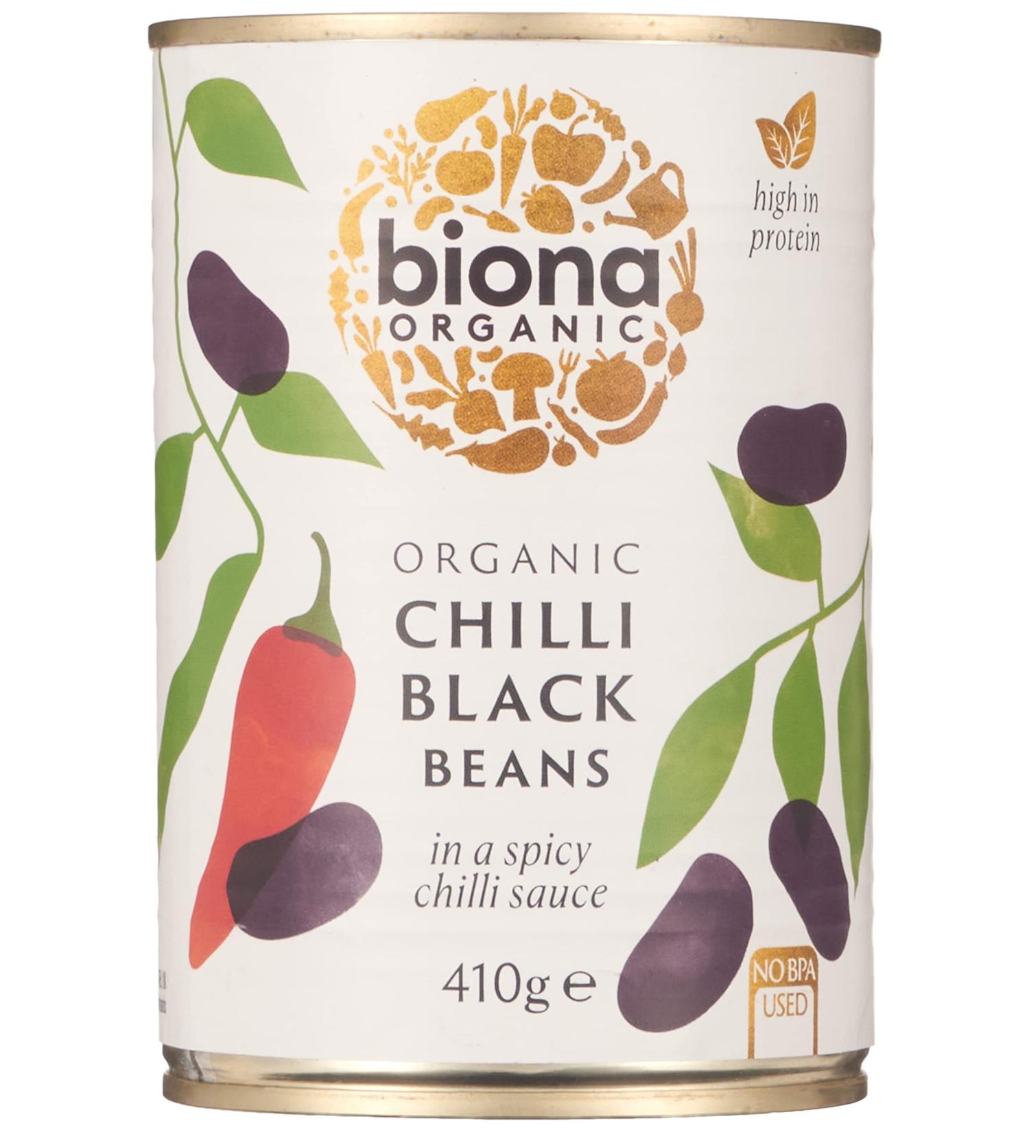 Biona Organic Chilli Black Beans 410g - Buy Online on GoSupps.com