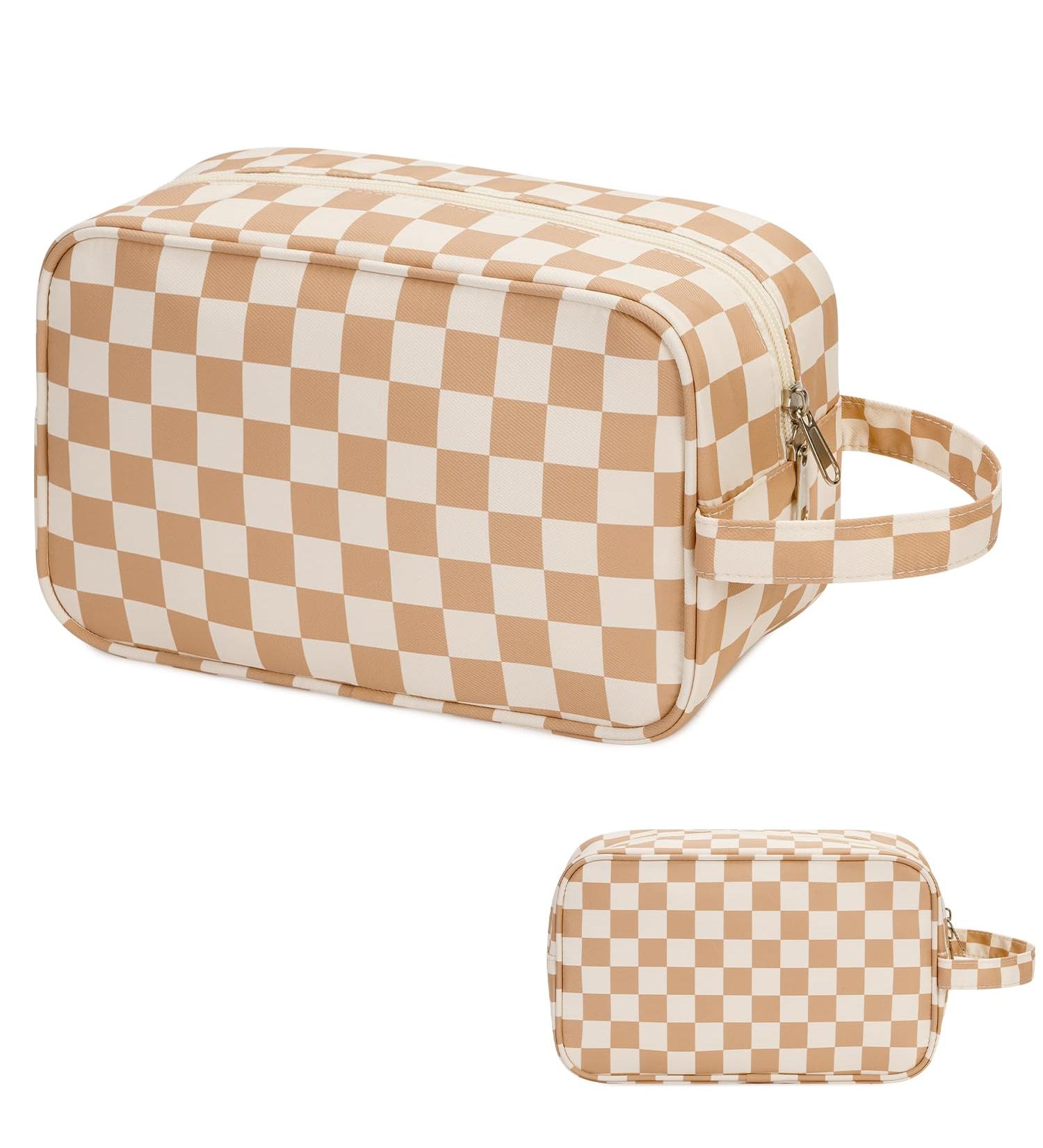 Travel Toiletry Wash Bag - Dopp Kit Shaving Bag for Men and Women - Toiletries Accessories - Light Brown - Buy Online on GoSupps.com