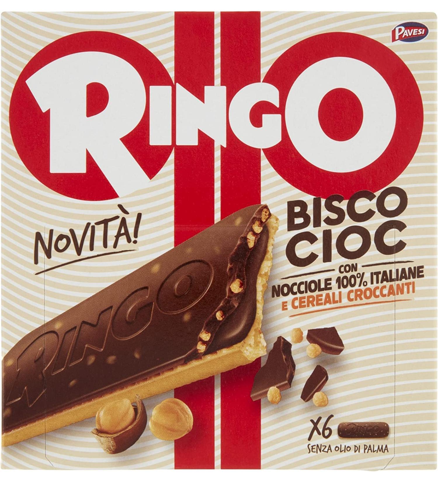 Pavesi Set of 3 cookies Ringo Bisco Cioc Hazelnut with cream 100% Italian hazelnuts 162 g 6 snack - Buy Online on GoSupps.com